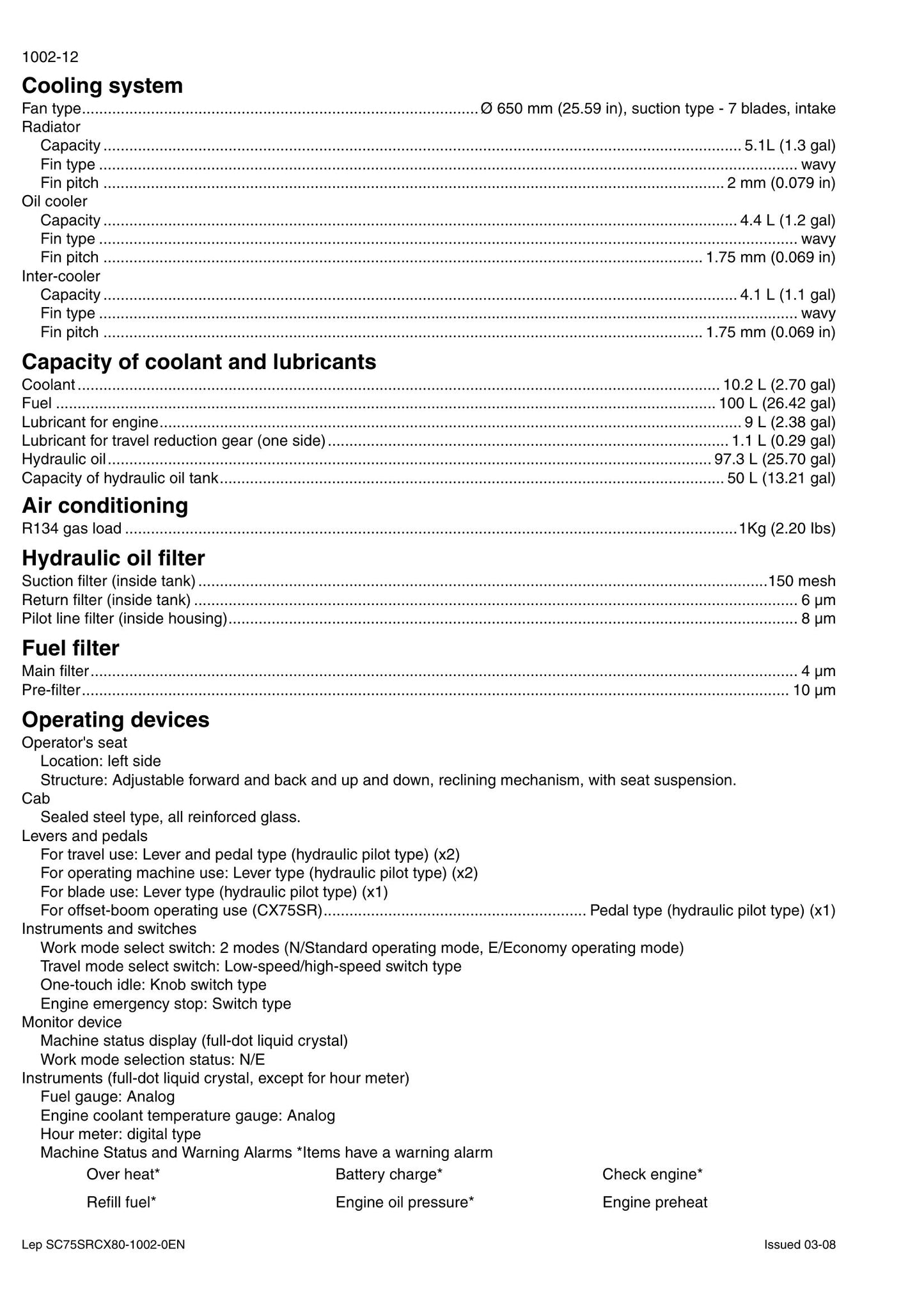 CNH CX75SR CX80 Crawler Excavator Factory Workshop Service Manual