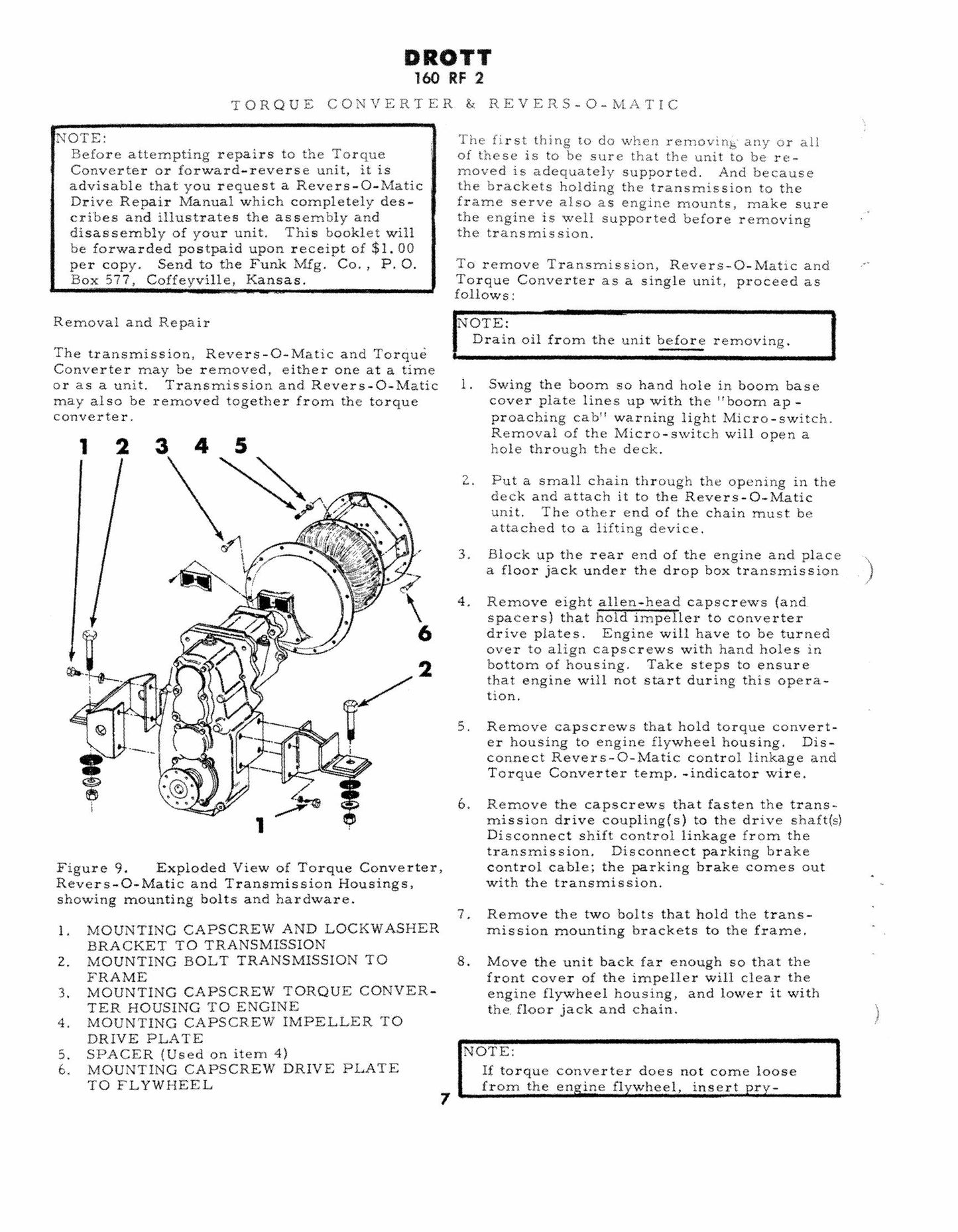 DROTT 160 RF2 Crawler Excavator Factory Workshop Service Manual 406012M1 DMC FORM 1245
