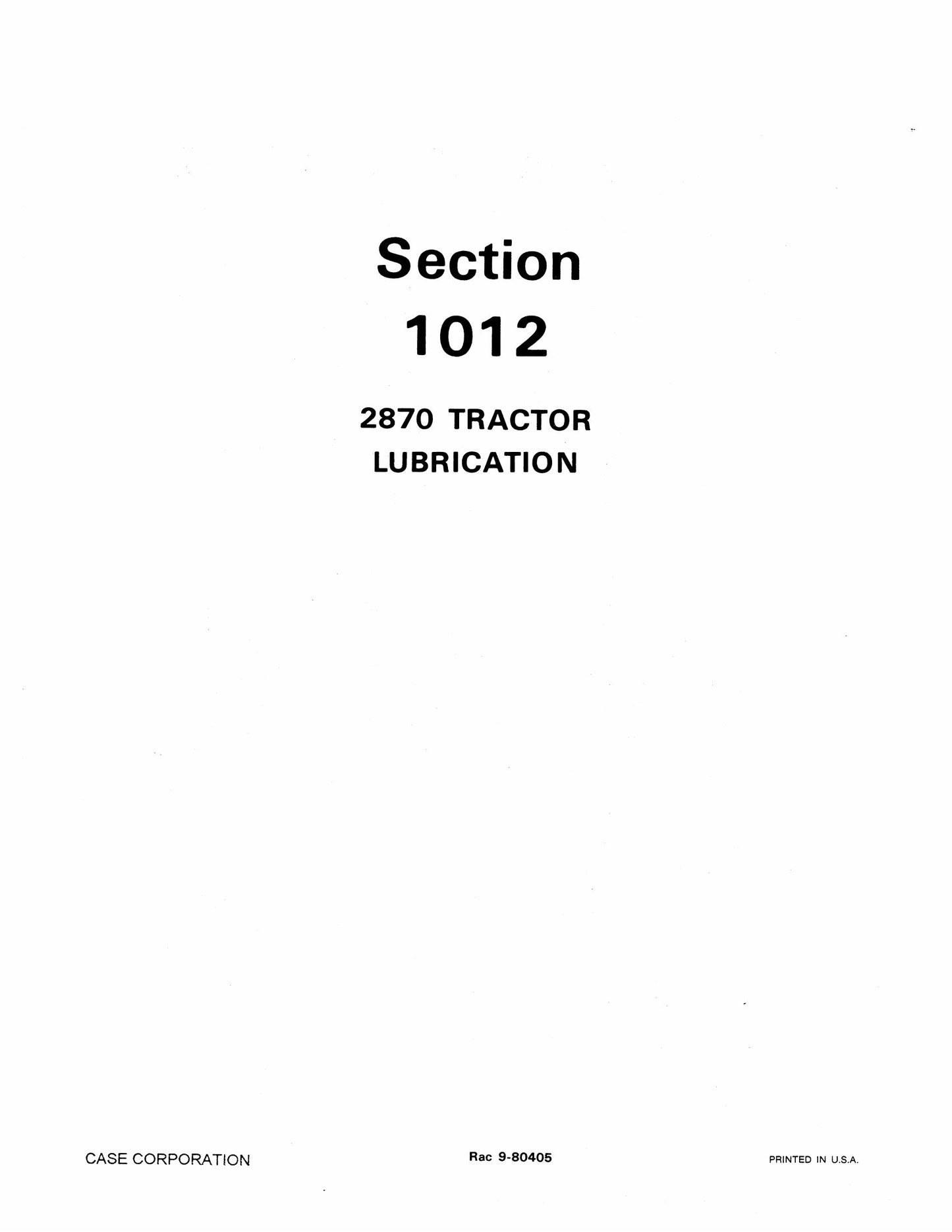 CASE 2870 Tractor Factory Workshop Service Manual 9-79815