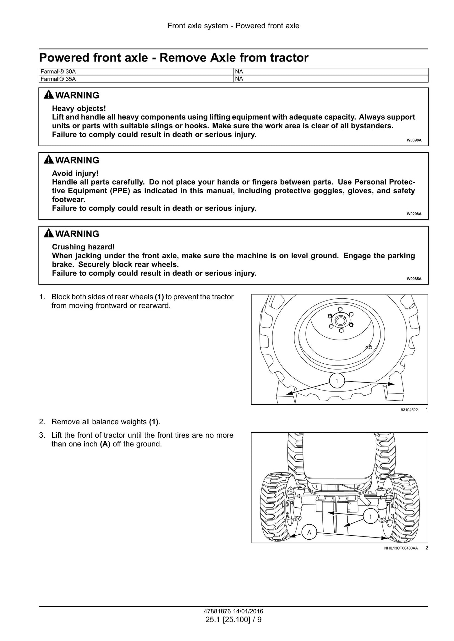 CASE FARMALL 30A FARMALL 35A Compact Tractor Factory Workshop Service Manual 47956047