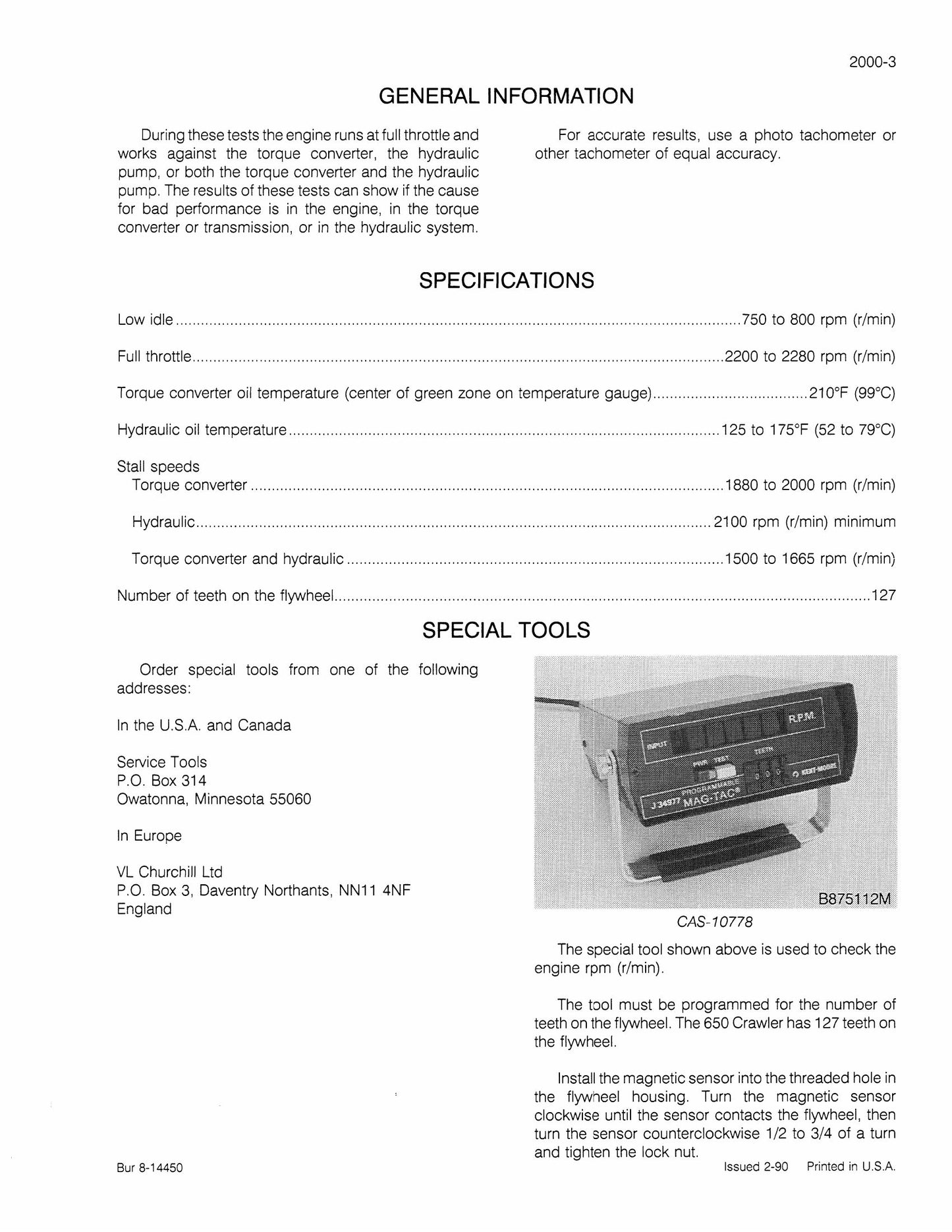 CASE 650 Crawler Factory Workshop Service Manual 8-11261
