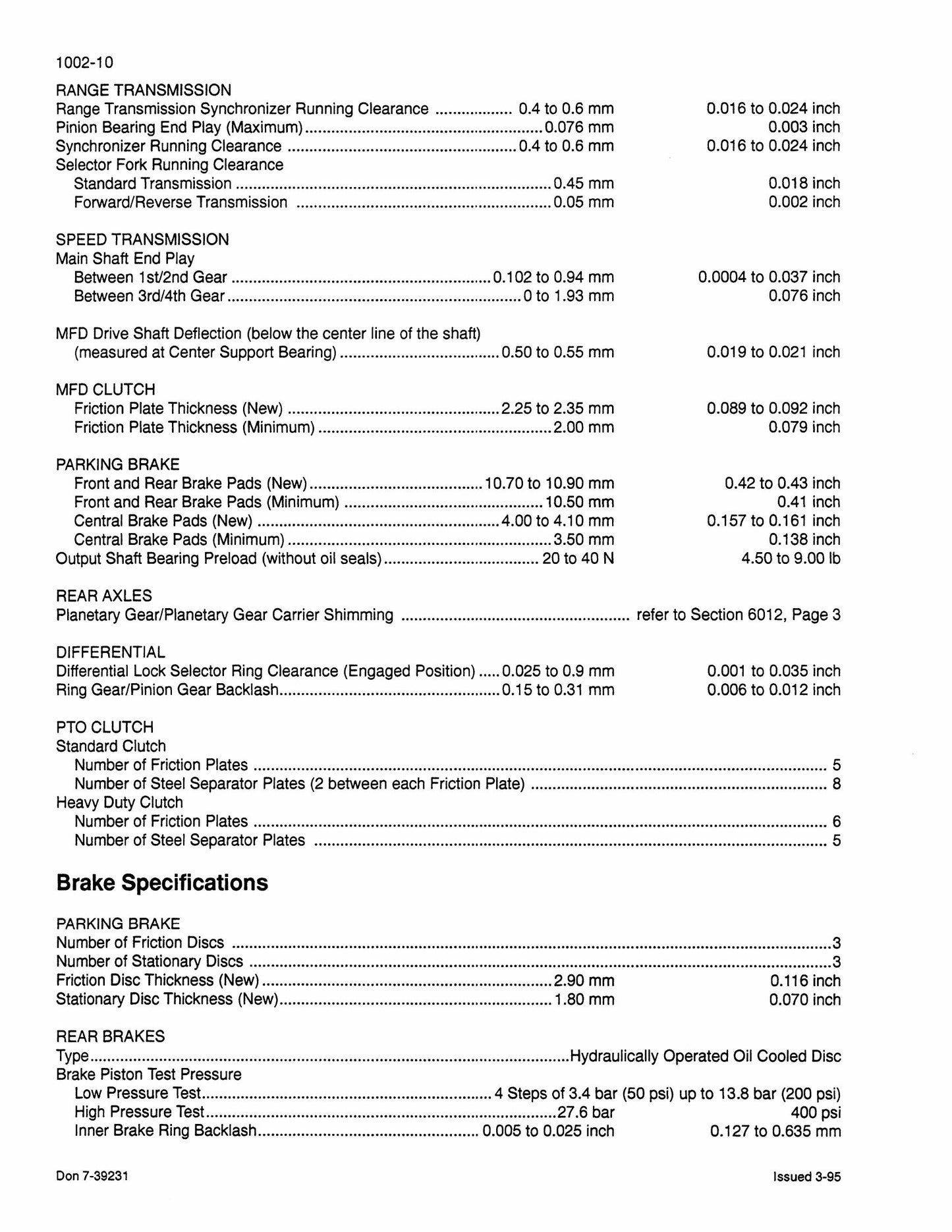 CASE 3200 4200 Series Tractor Tractor Factory Workshop Service Manual Don 7-69134