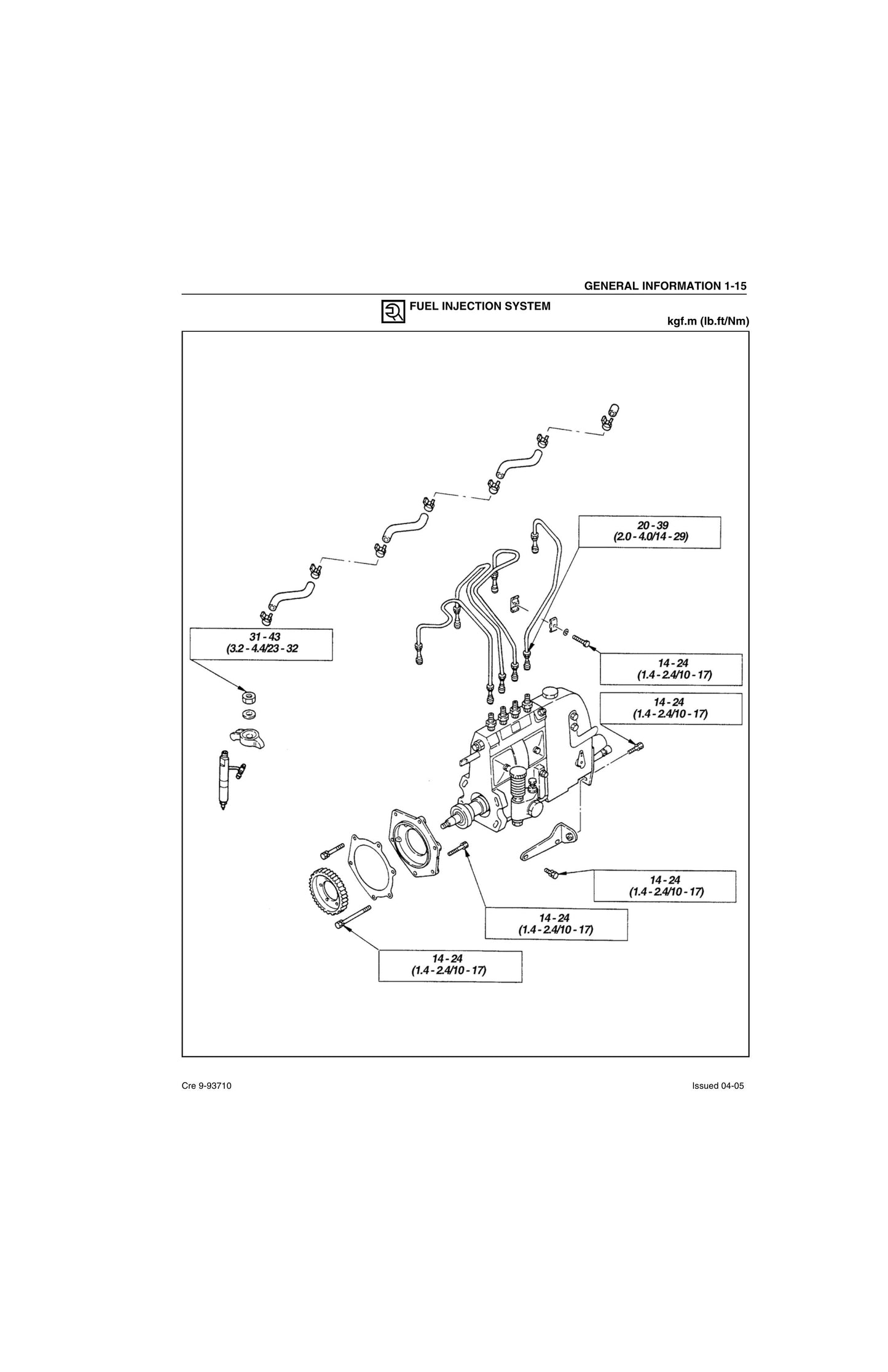 CASE 4JG1 ISUZU ENGINE Factory Workshop Service Manual 9-93710 NA