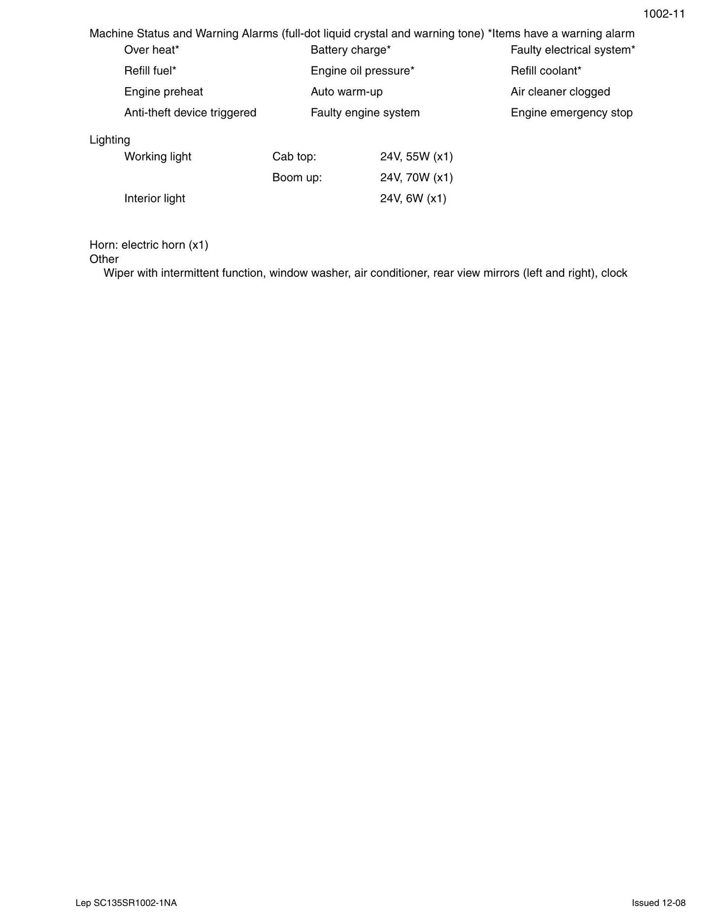 CASE CX135SR Crawler Excavator Factory Workshop Service Manual 84187486A