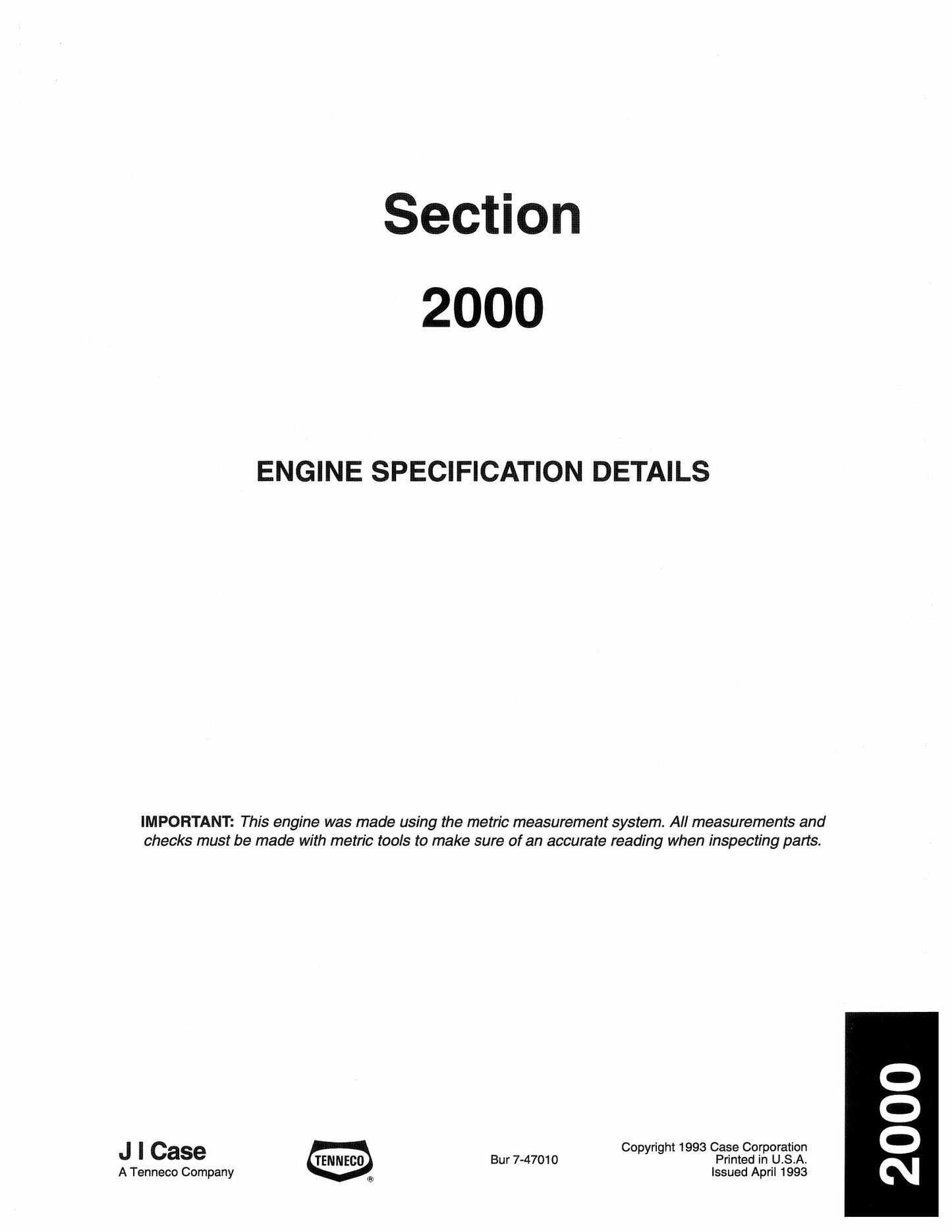 CASE 9060 Crawler Excavator Factory Workshop Service Manual 7-47040