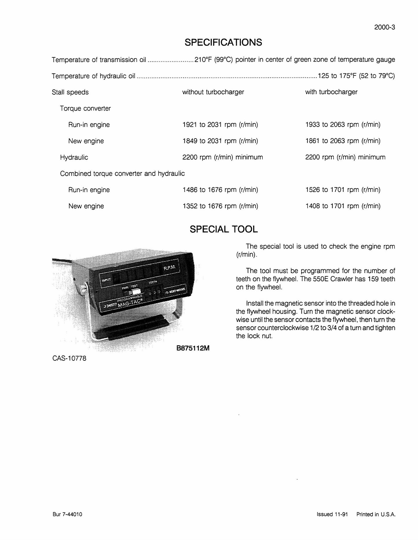 CASE 550E Crawler Factory Workshop Service Manual