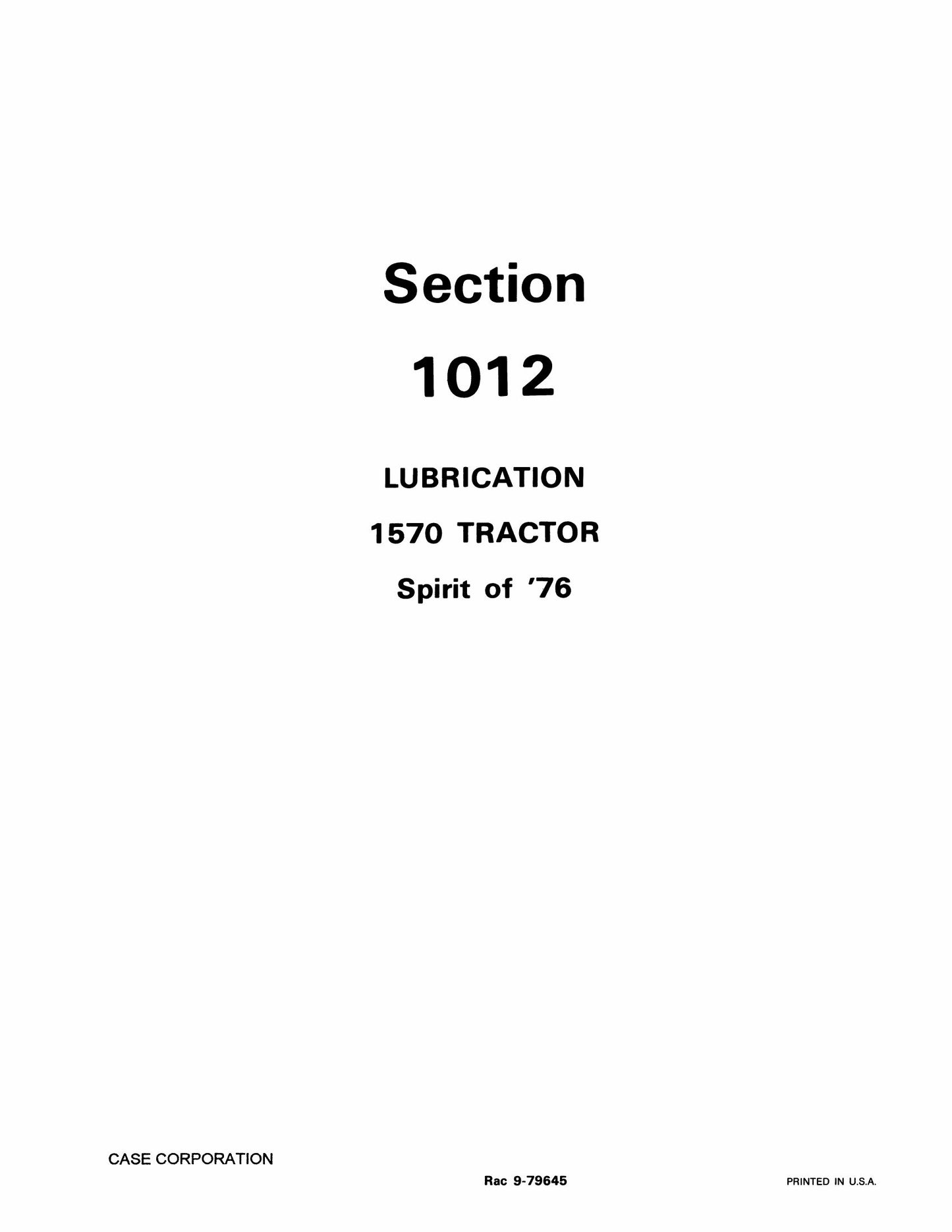 JI Case 1570 Tractor Factory Workshop Service Manual 9-79515