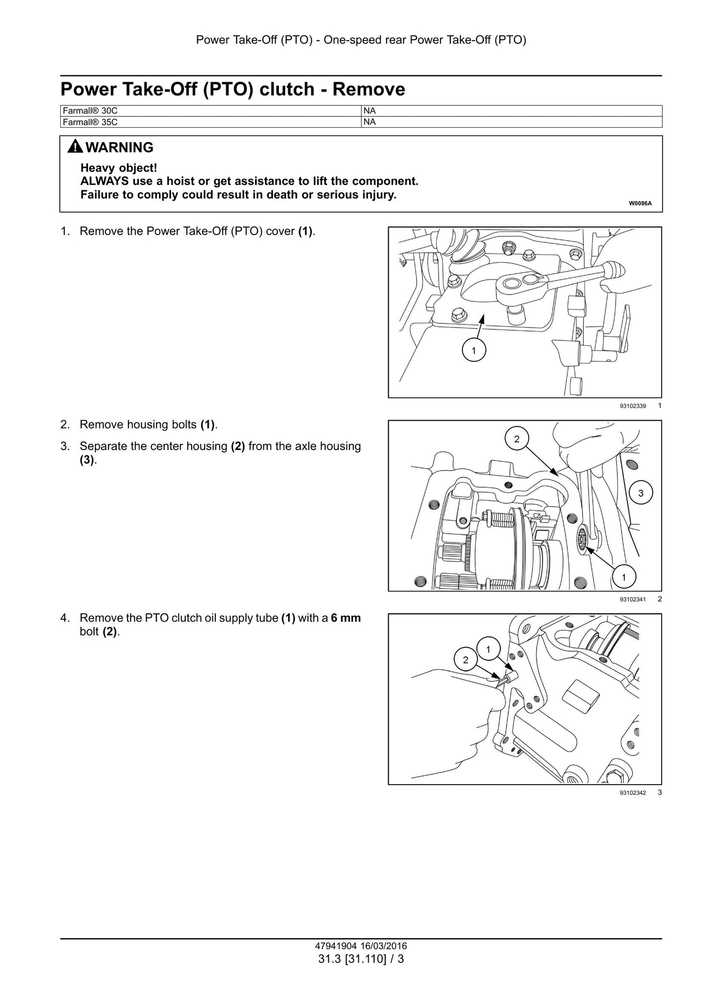 CASE Farmall 30C Farmall 35C Compact Tractor Factory Workshop Service Manual 47998526
