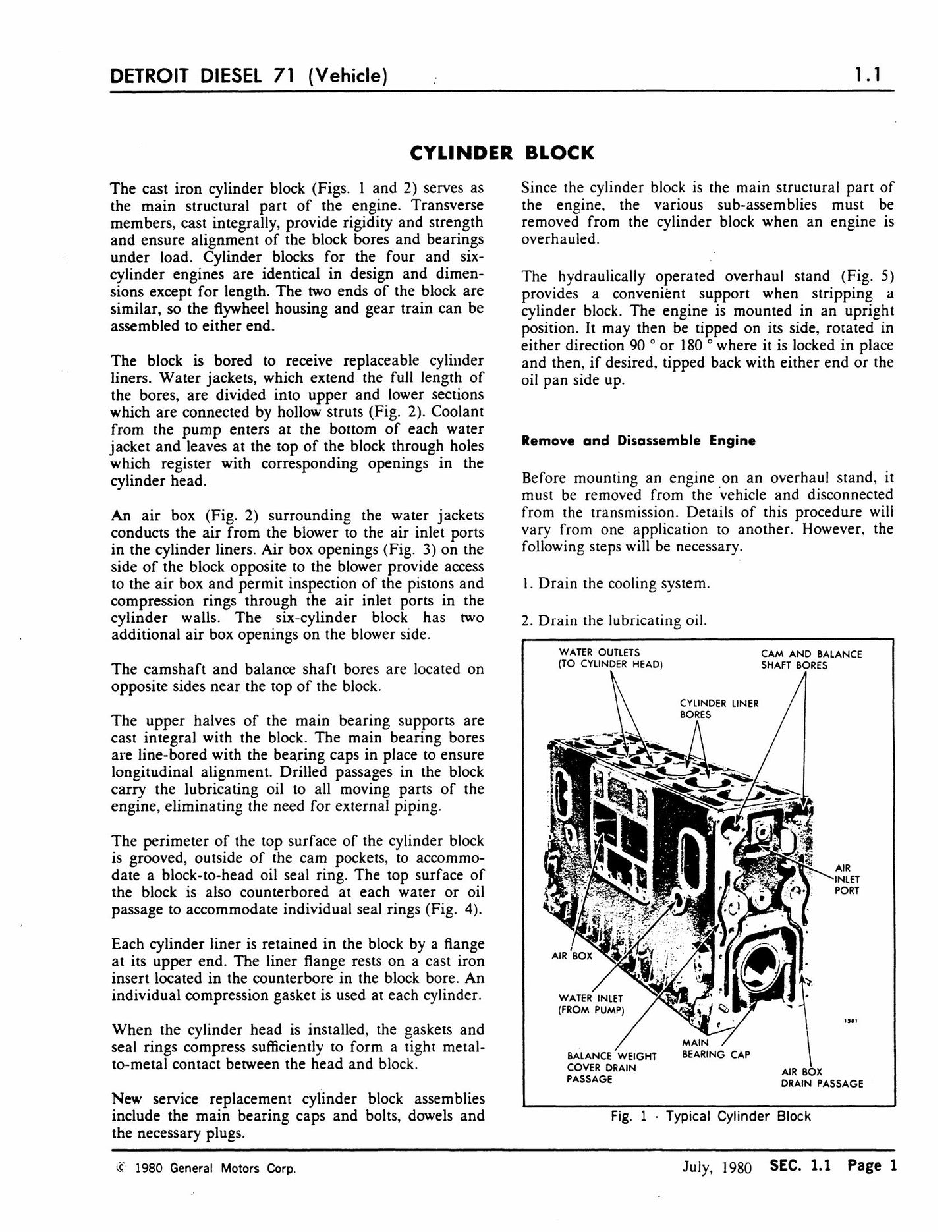 DETROIT DIESEL In-Line 71 Highway Vehicle Engine Factory Workshop Service Manual