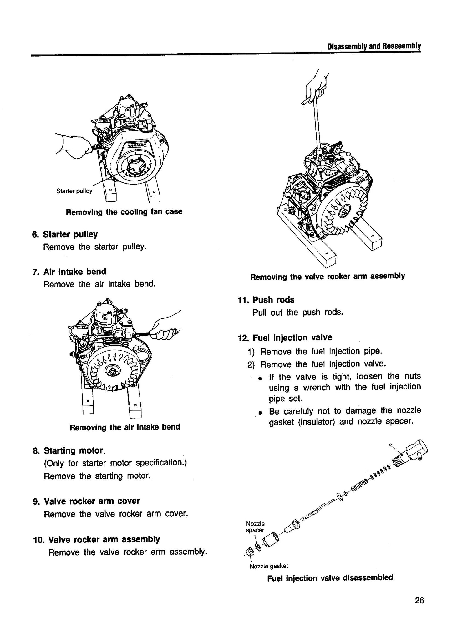 YANMAR L40AE L48AE L60AE L70AE L75AE L90AE L100AE Diesel Engine Factory Workshop Service Manual 9806-3075