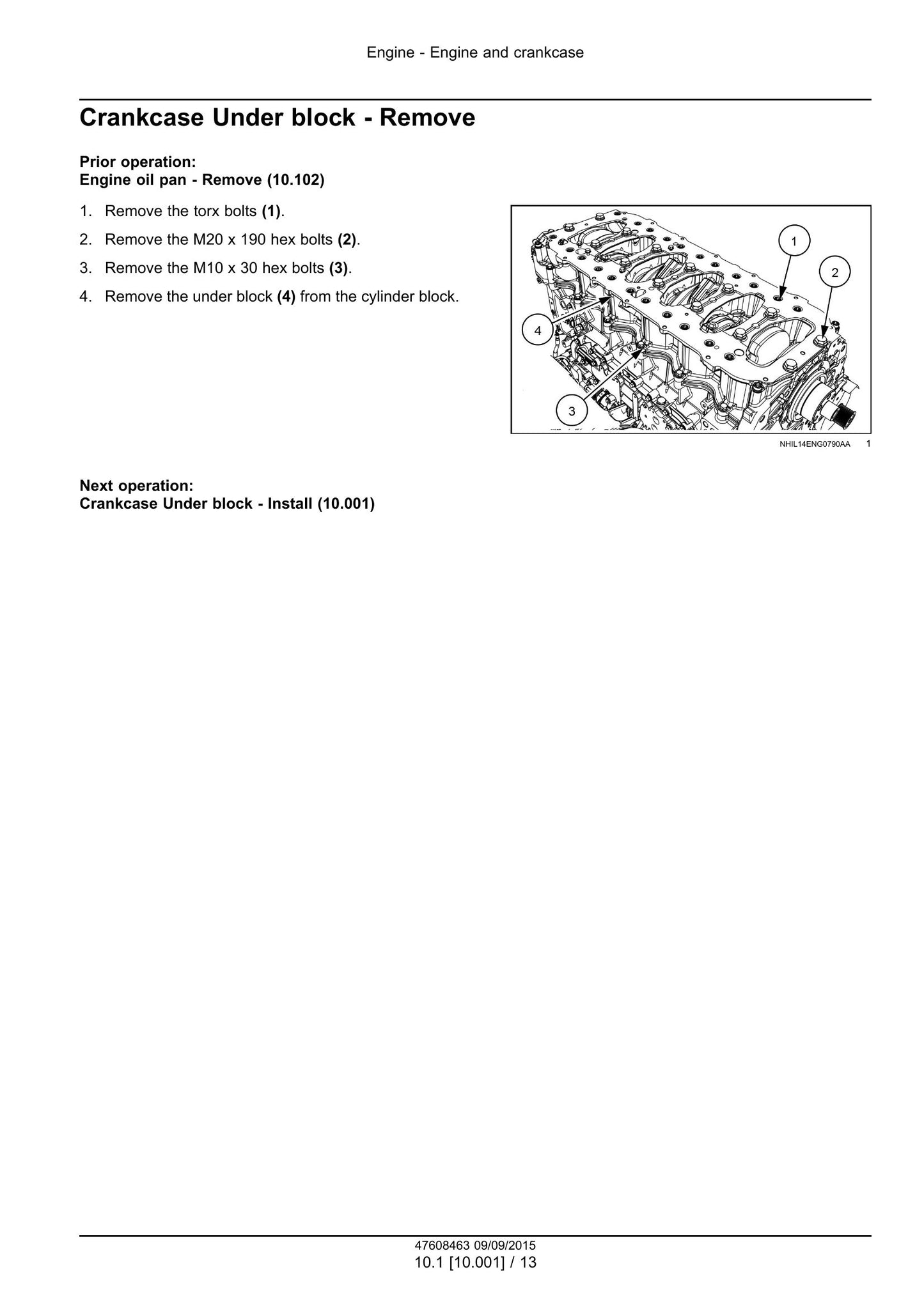 CNH Industrial F3GFE613A*B001 F3GFE613B*B001 Engine Factory Workshop Service Manual 47608463