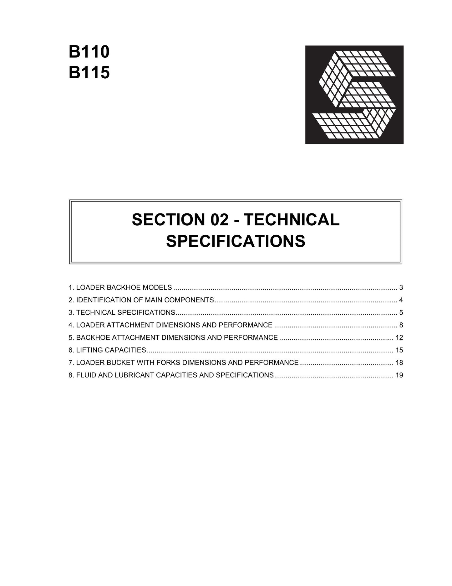 New Holland B110 B115 Backhoe Loader Factory Workshop Repair Manual 87643850