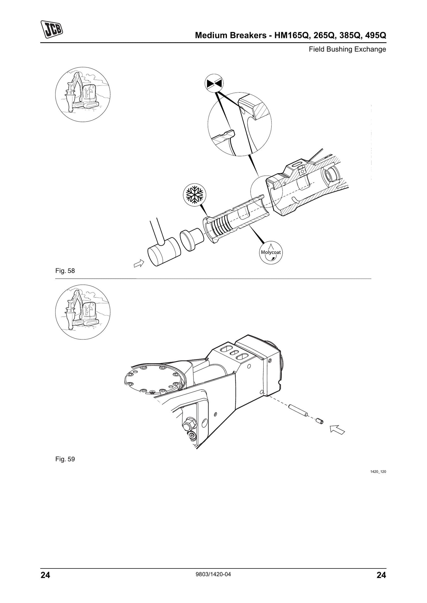 JCB HM165Q HM265Q HM385Q HM495Q HM386Q Hydraulic Breaker Factory Workshop Service Manual 9803/1420-04