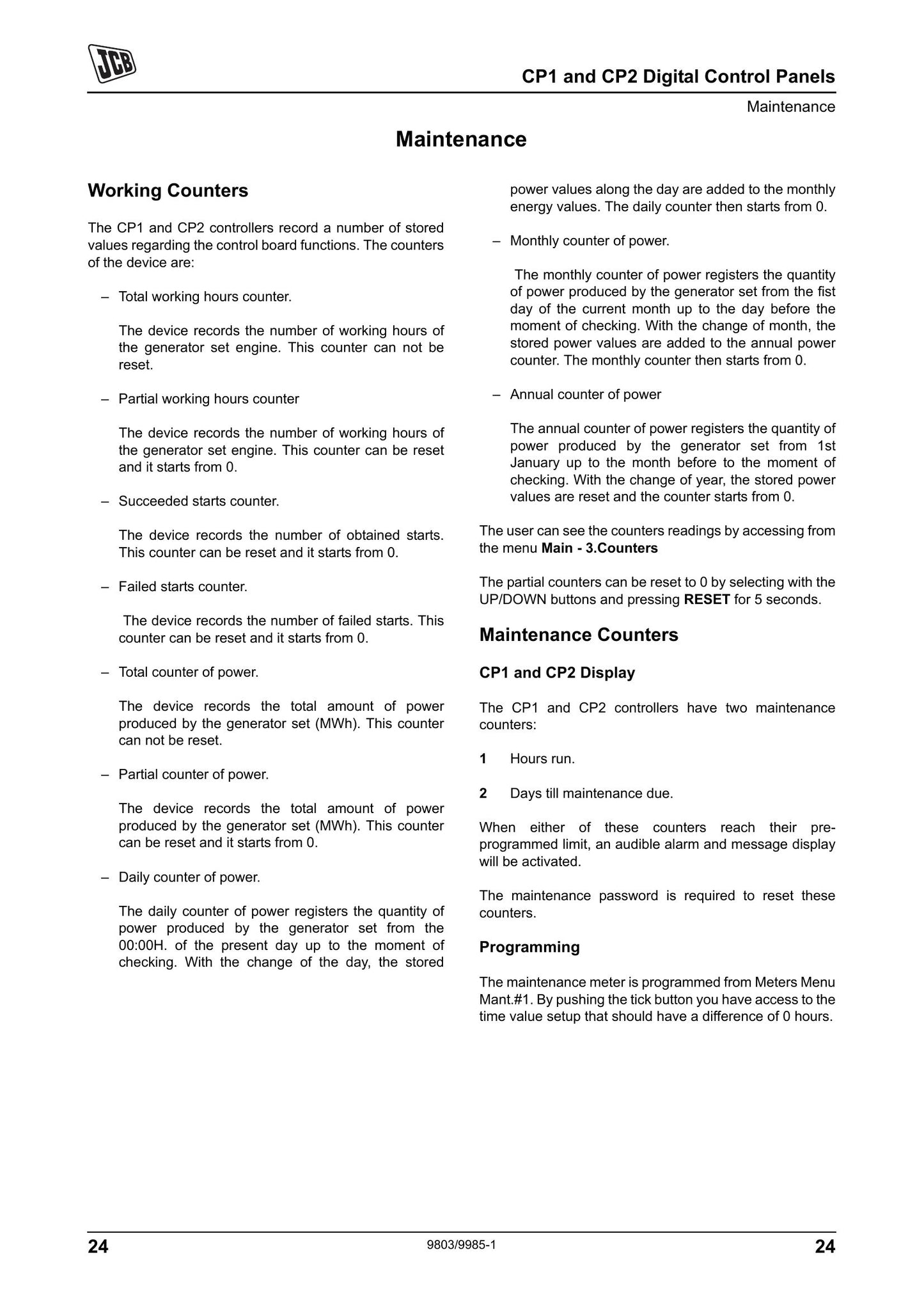 JCB Generator Factory Workshop Service Manual 9813/2550-01