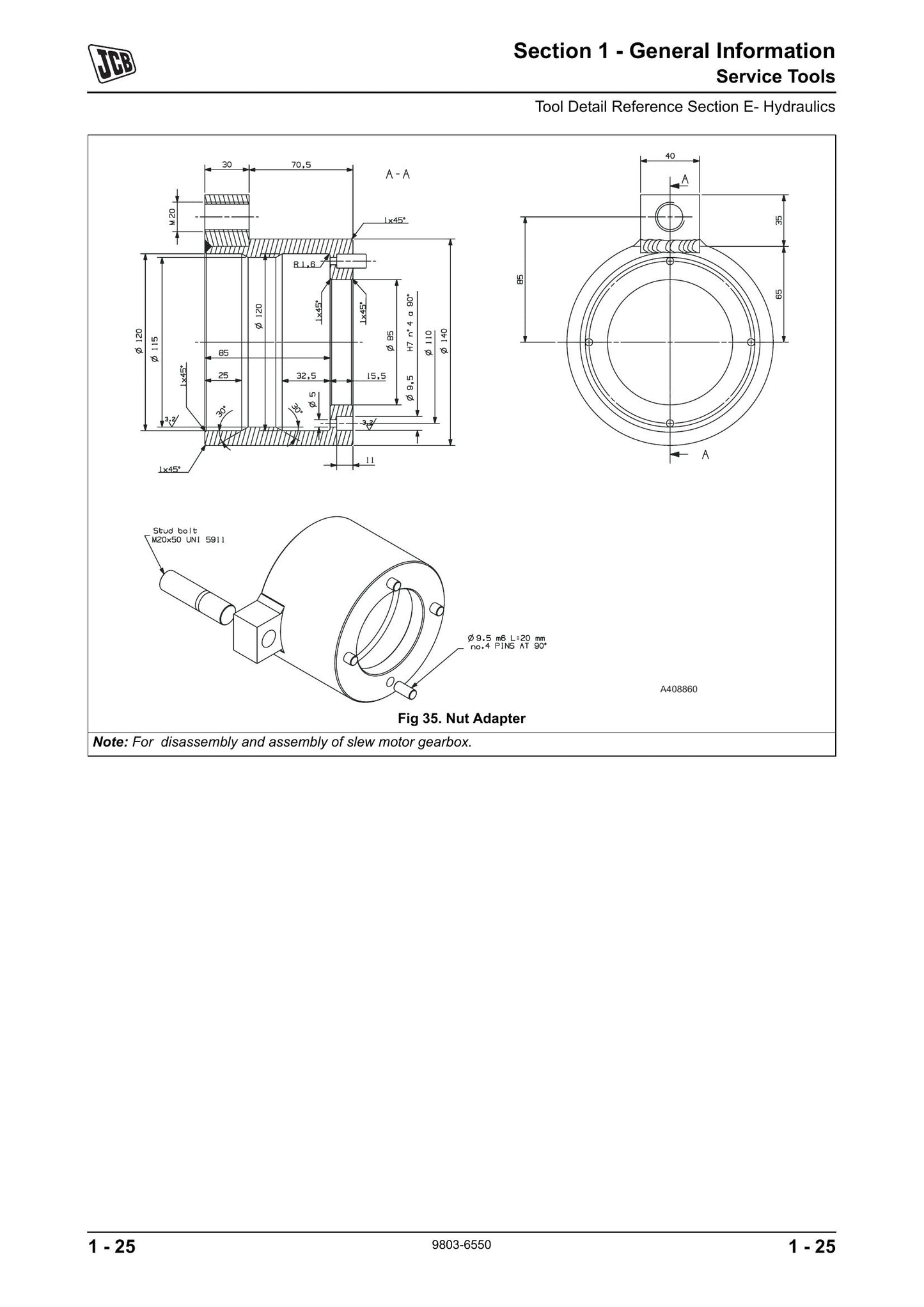 JCB JS175W Auto Wheeled Excavator Factory Workshop Service Manual 9803/6550-1