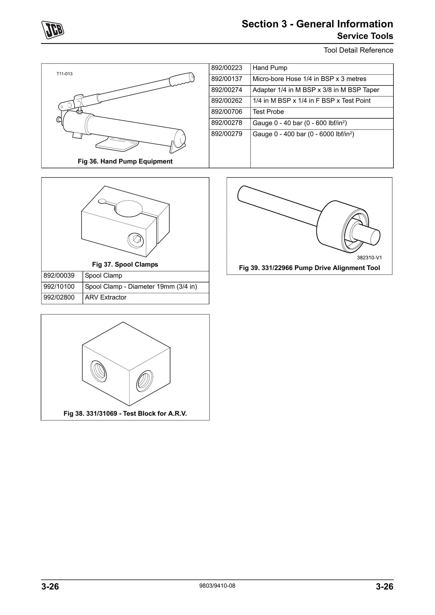 JCB 8025ZTS 8026CTS JS30 8029CTS 8030ZTS 8035ZTS Crawler Excavator Factory Workshop Service Manual 9803/9410-08