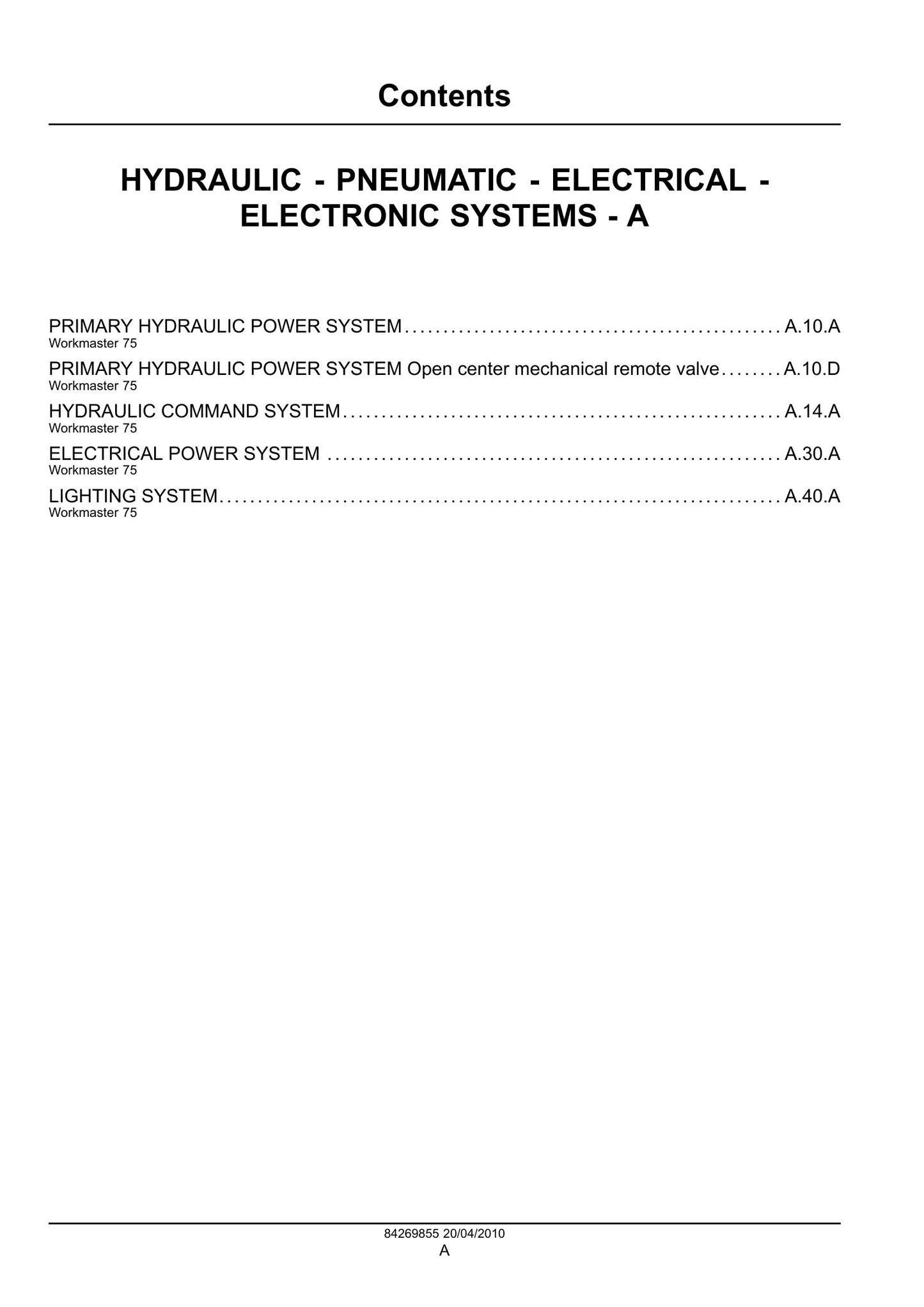 New Holland Workmaster 75 Tractor Factory Workshop Service Manual 84269855