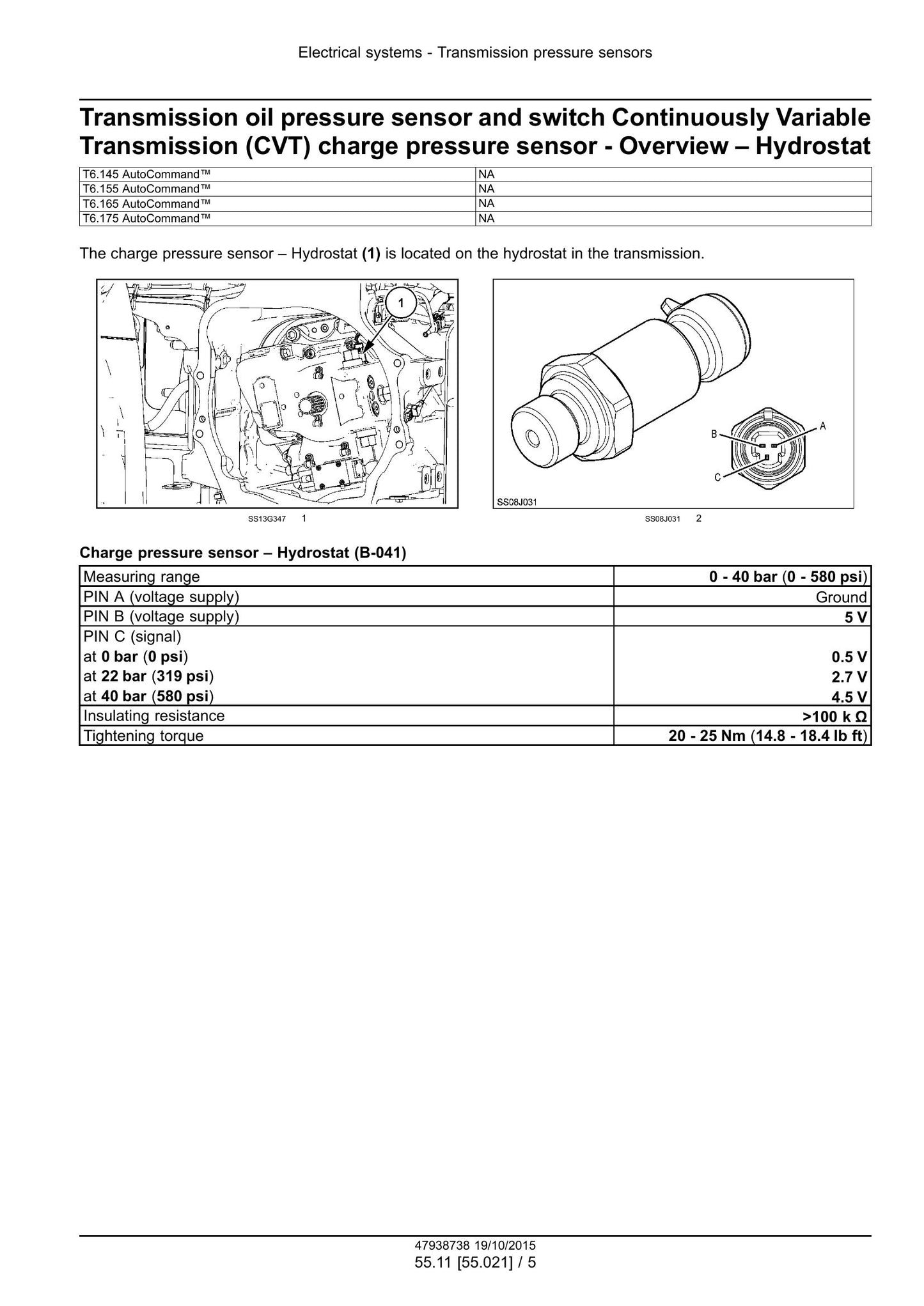 New Holland T6.125 T6.145 T6.155 T6.165 T6.175 T6.180 T6.145 AutoCommand T6.155 AutoCommand T6.165 AutoCommand T6.175 AutoCommand Tractor Factory Workshop Service Manual 47951296