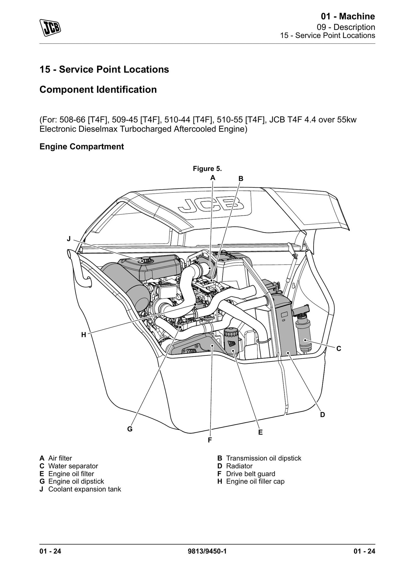 JCB 508-66 509-45 510-44 510-55 Loadall Factory Workshop Service Manual 9813/9450