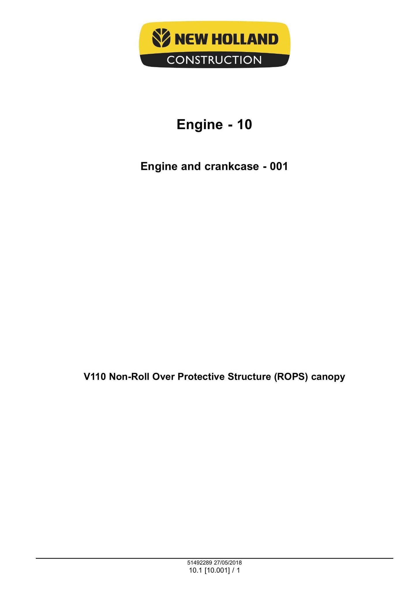 New Holland V110 Soil Compactor Factory Workshop Service Manual 51492289