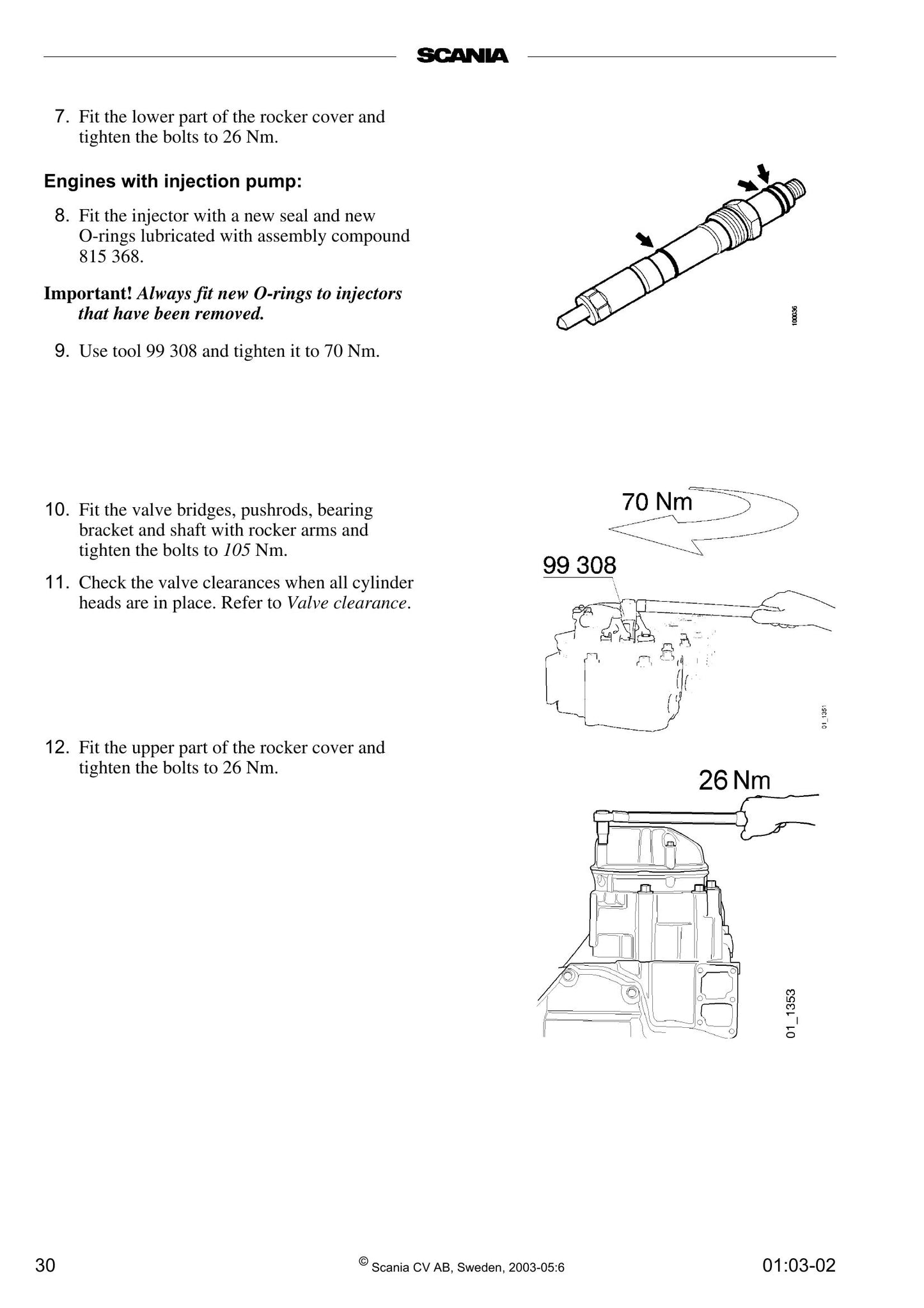 SCANIA Industrial and Marine Engine Work Description 9806-5150