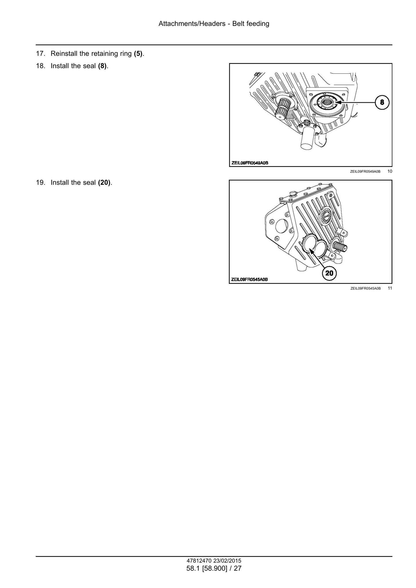 New Holland FR450 FR500 FR600 FR700 FR850 Forage Harvester Factory Workshop Service Manual 47849552