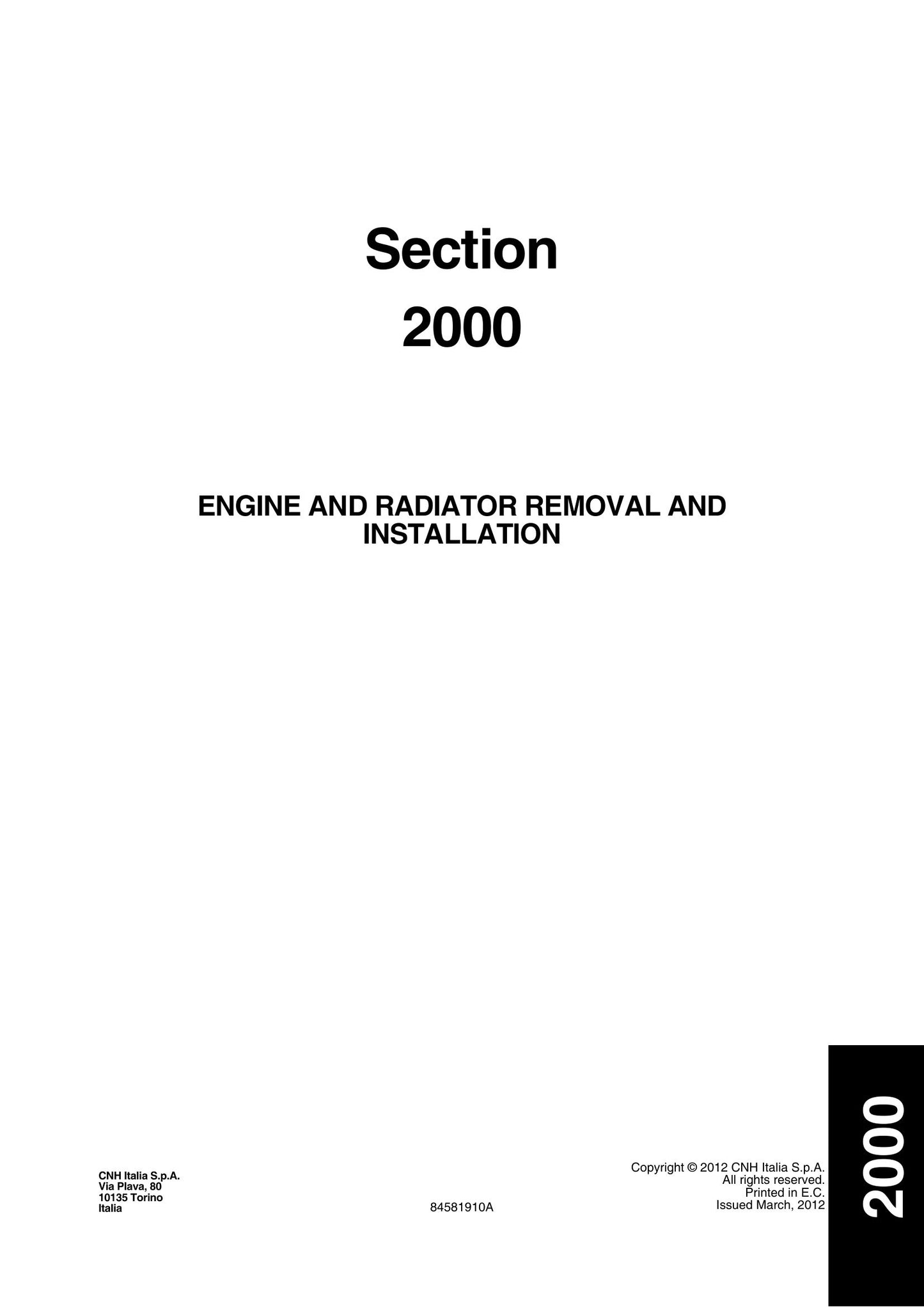 New Holland W110C Wheel Loader Factory Workshop Service Manual 84581910A