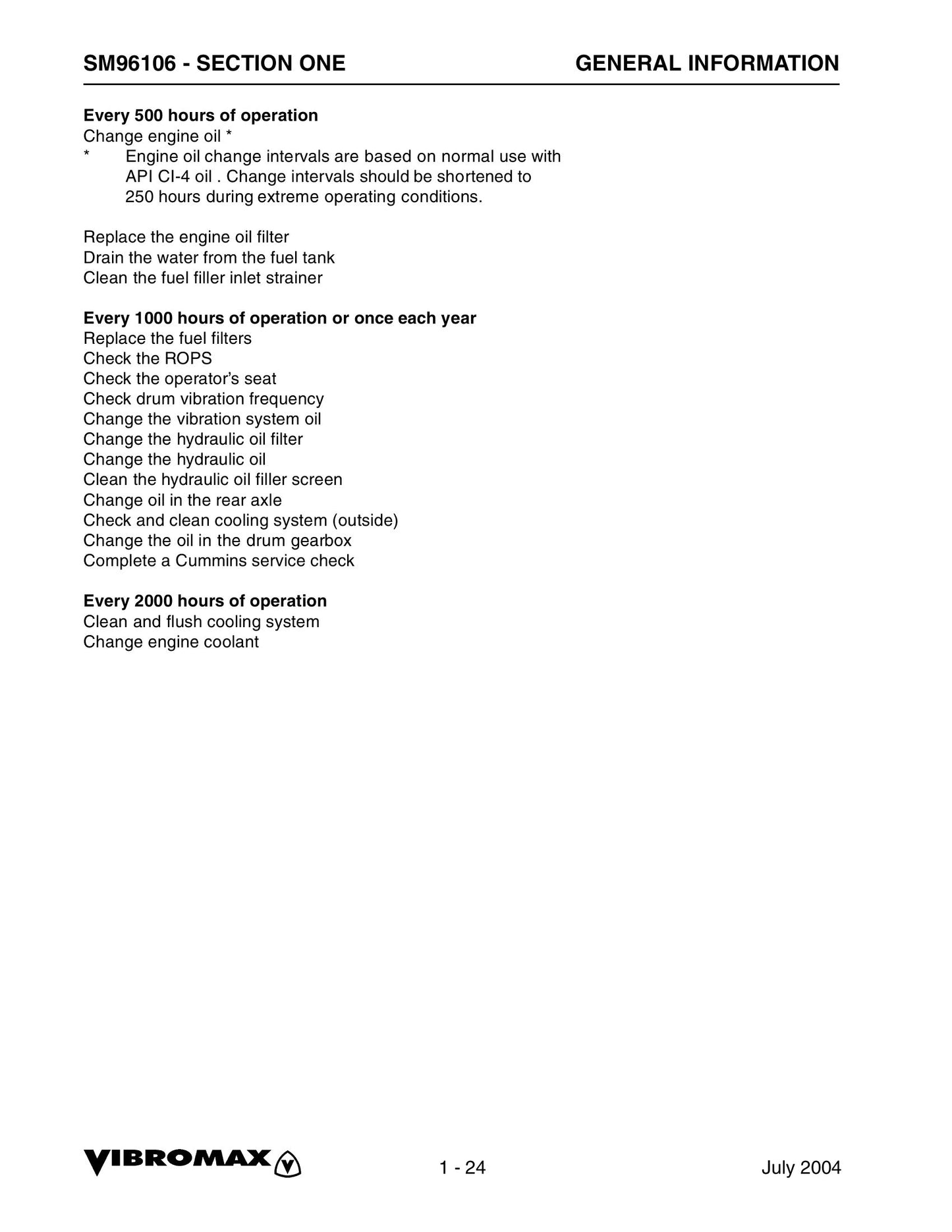 VIBROMAX VM 106 Single Drum Roller Factory Workshop Service Manual SM96106