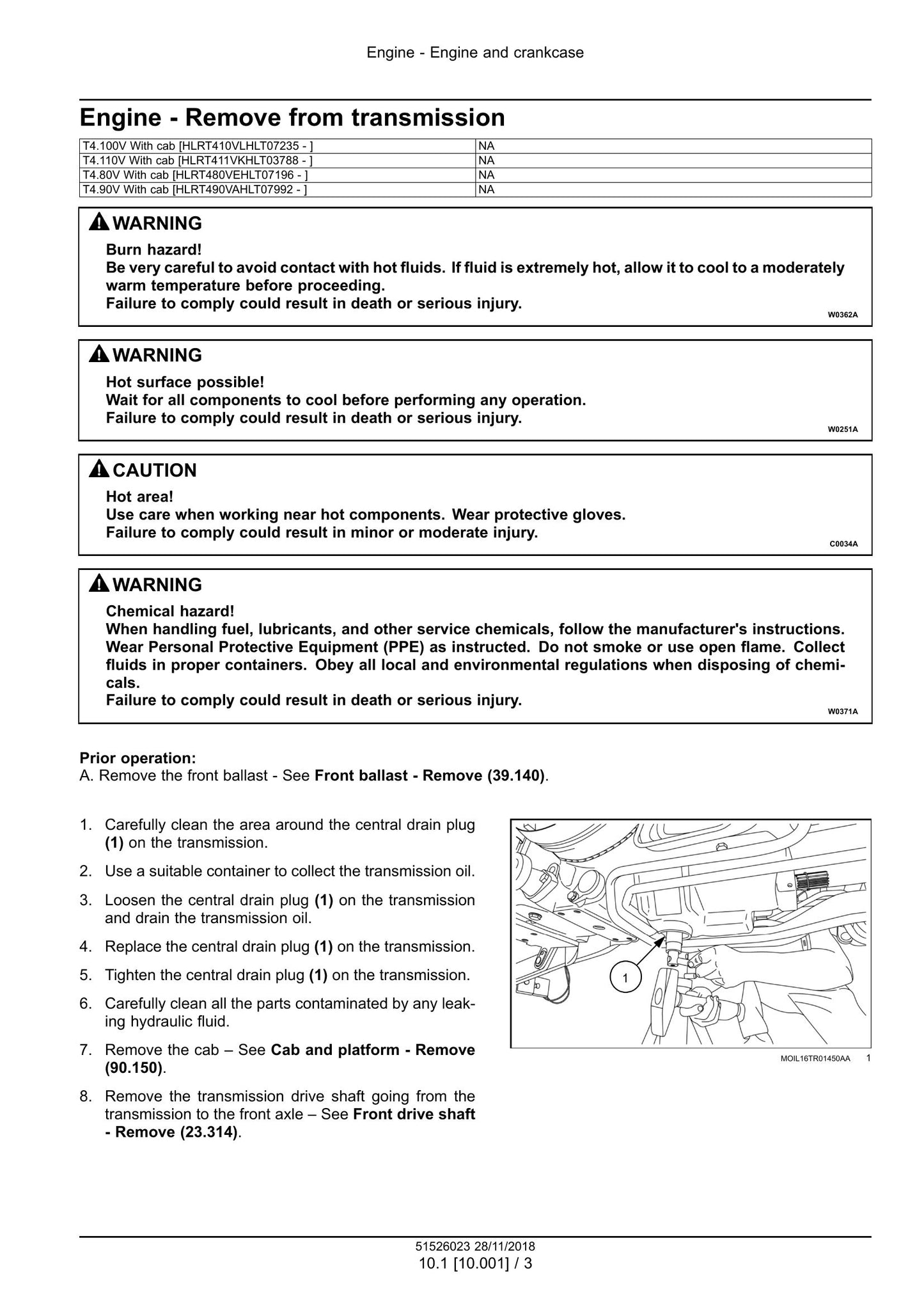 New Holland T4.80V T4.90V T4.100V T4.110V Tractor Factory Workshop Service Manual 51526023