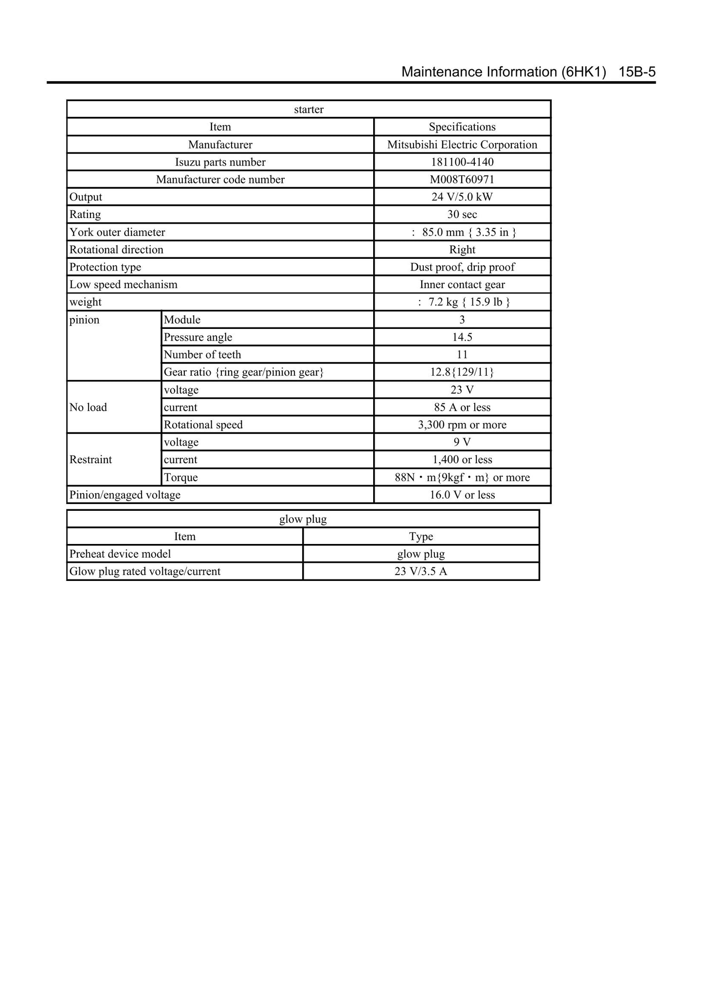 ISUZU 6HK1 Engine Workshop Manual IDE-2610