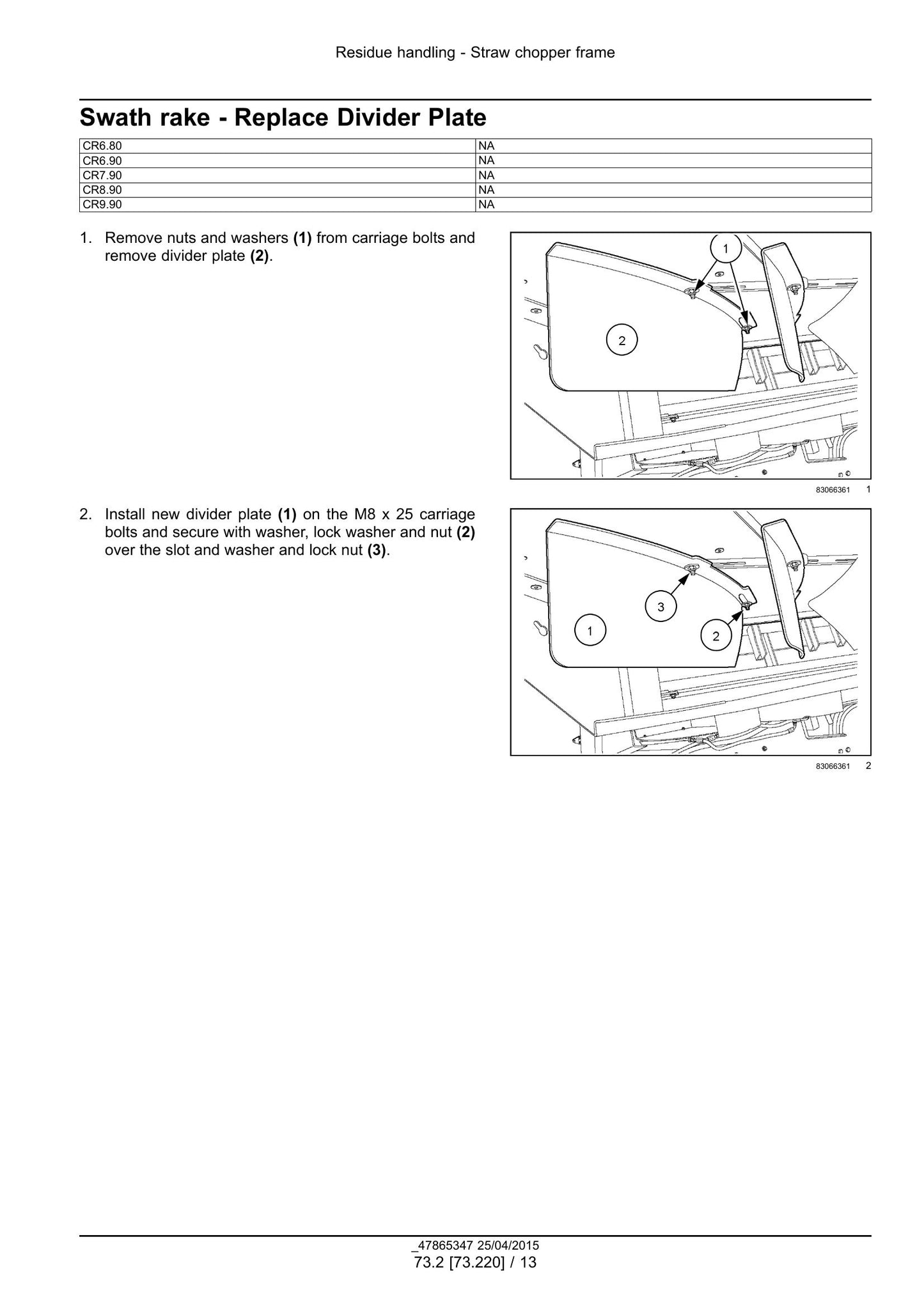 New Holland CR6.80 CR6.90 CR7.90 CR8.90 CR9.90 Combine Factory Workshop Service Manual 47878222