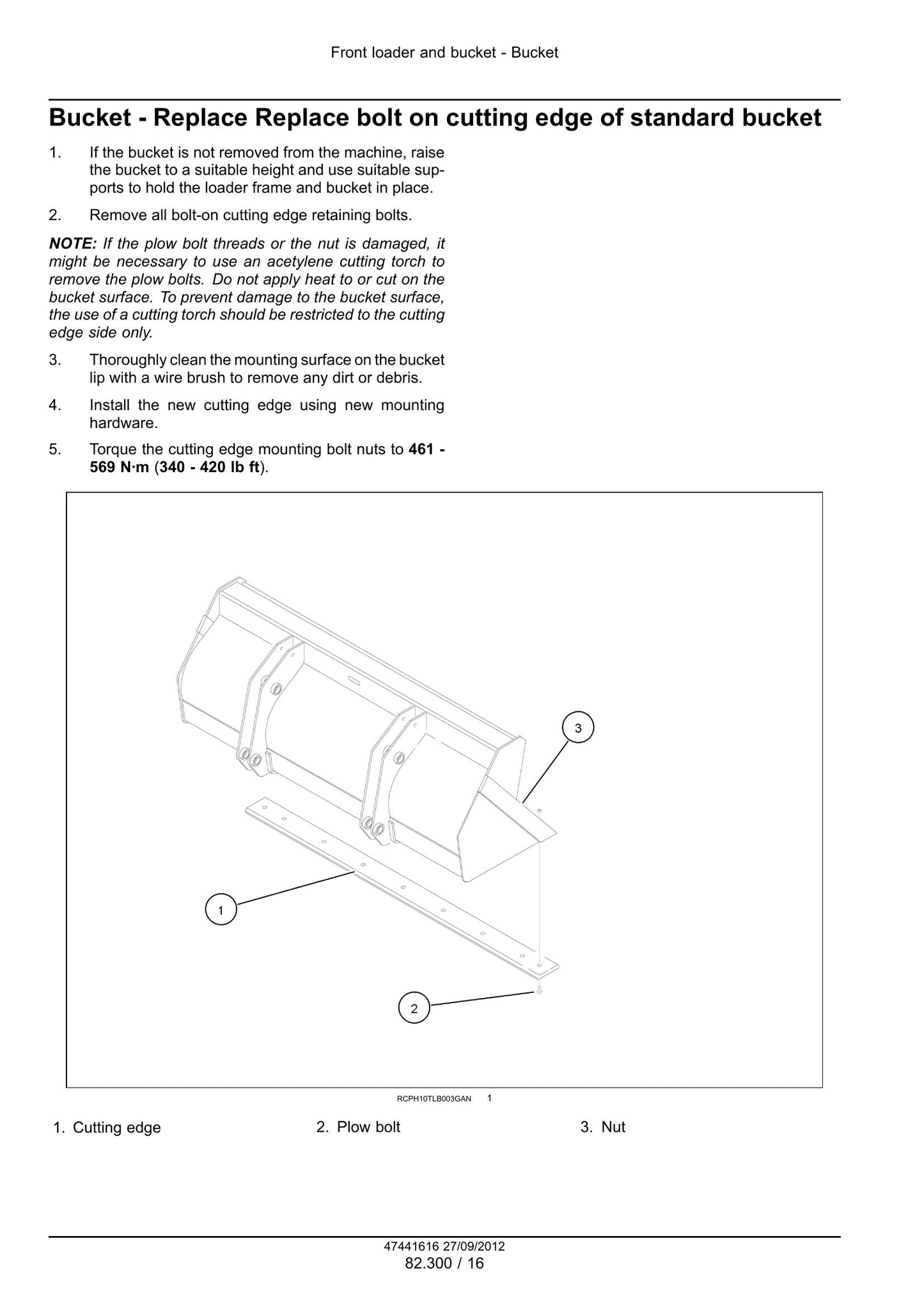 New Holland U80C Front Loader and Bucket Factory Workshop Service Manual 47441616