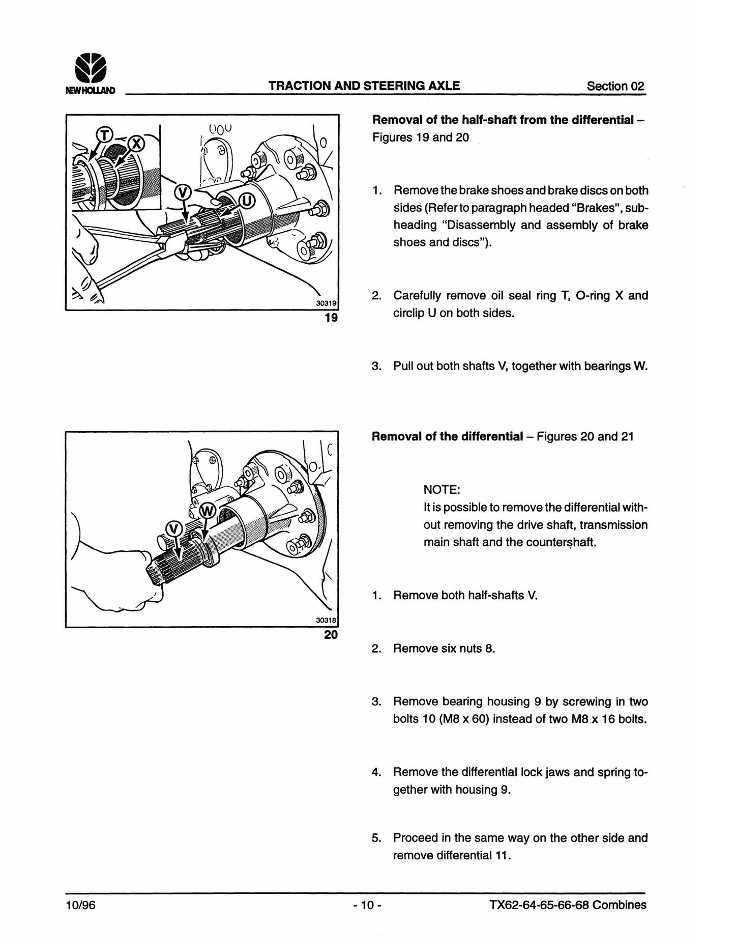 New Holland TX66 TX68 Combine Factory Workshop Repair Manual 86603390