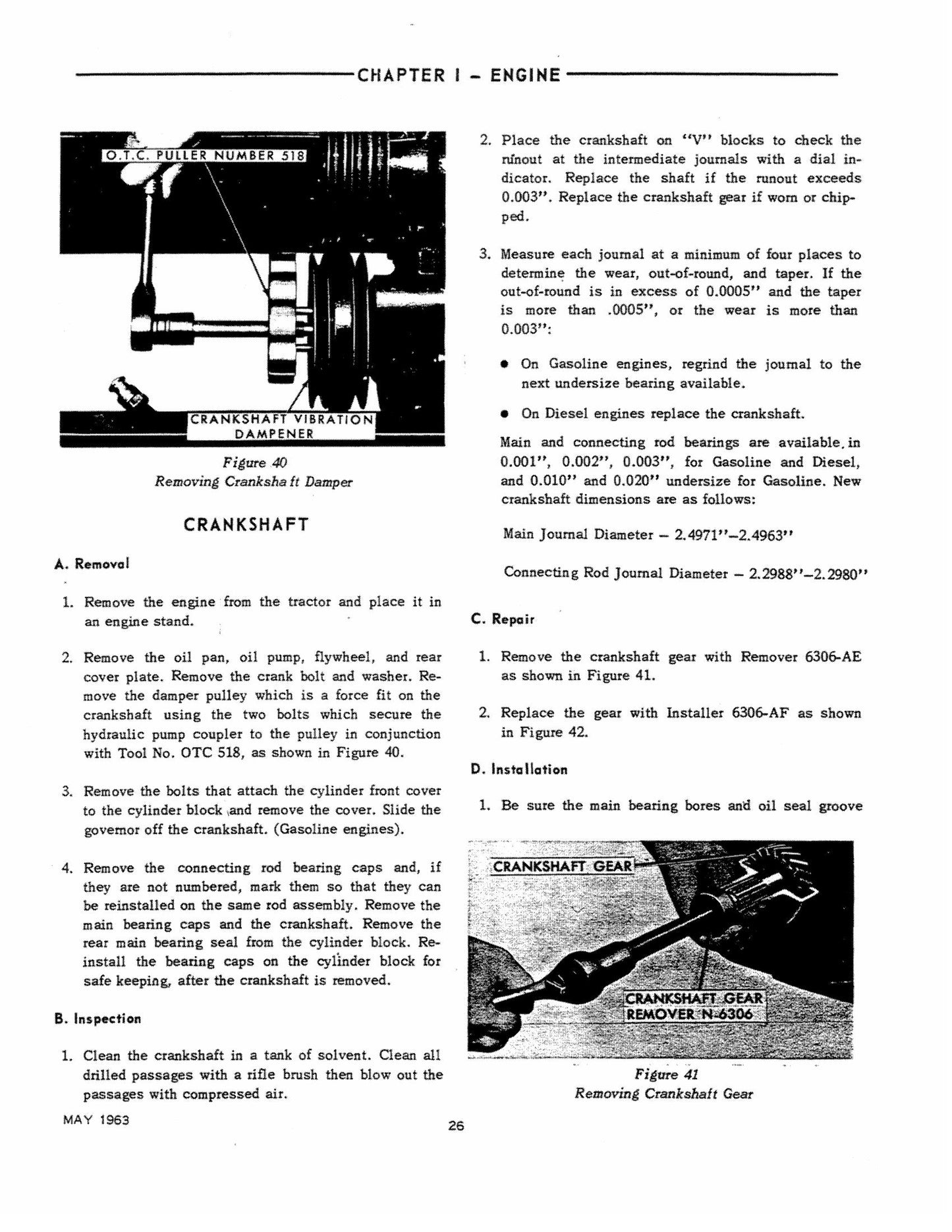 FORD 6000 Tractor Factory Workshop Service Manual 40600010