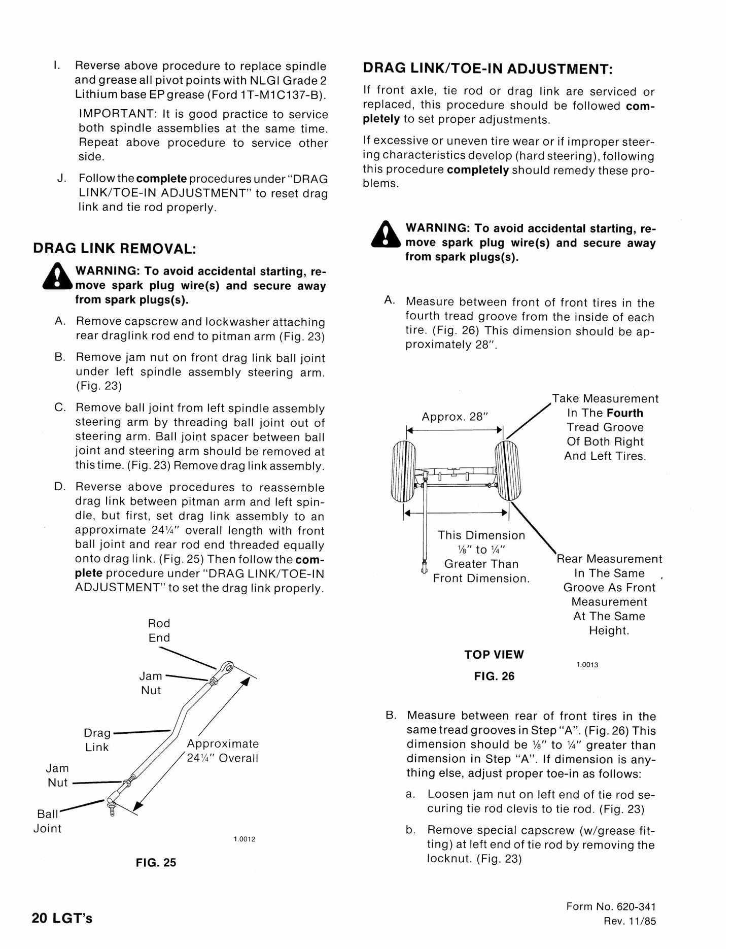 FORD LGT12 LGT17 LGT12H LGT17H Lawn & Garden Tractor Factory Workshop Repair Manual 40641002
