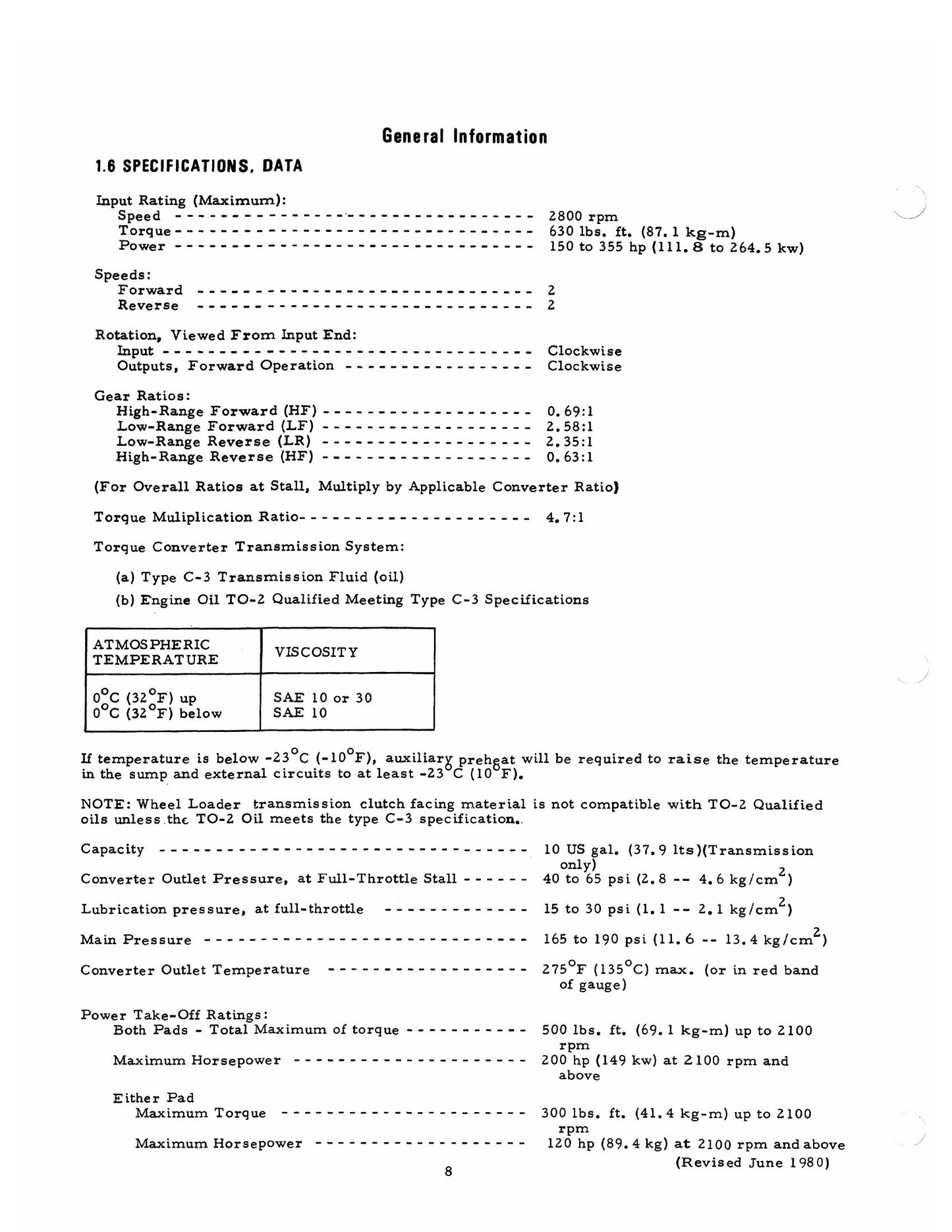 FIATALLIS 945 945B Wheel Loader Transmission Factory Workshop Service Manual FORM 73060179