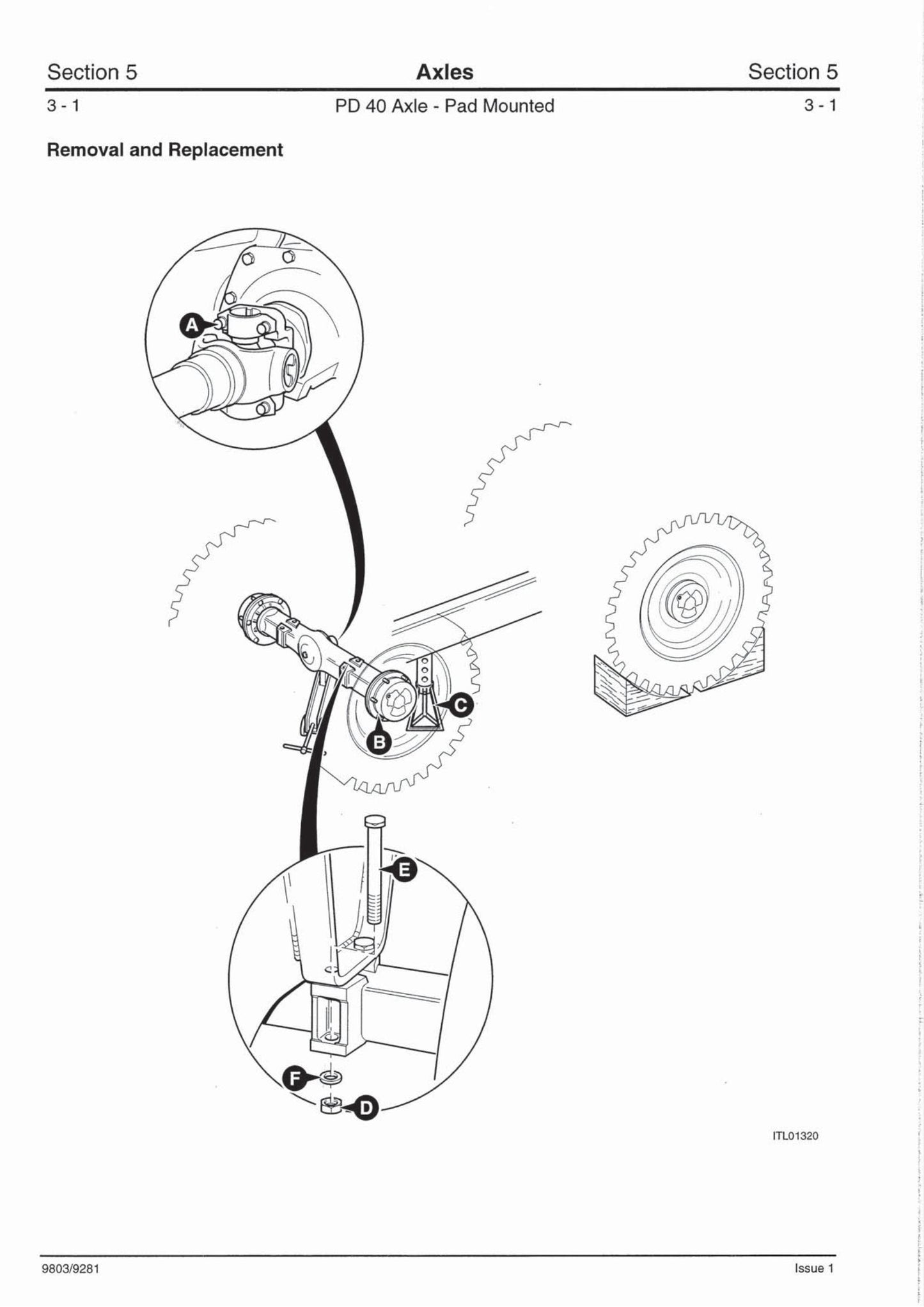 JCB PD 40 Axles Factory Workshop Service Manual 9803/9281