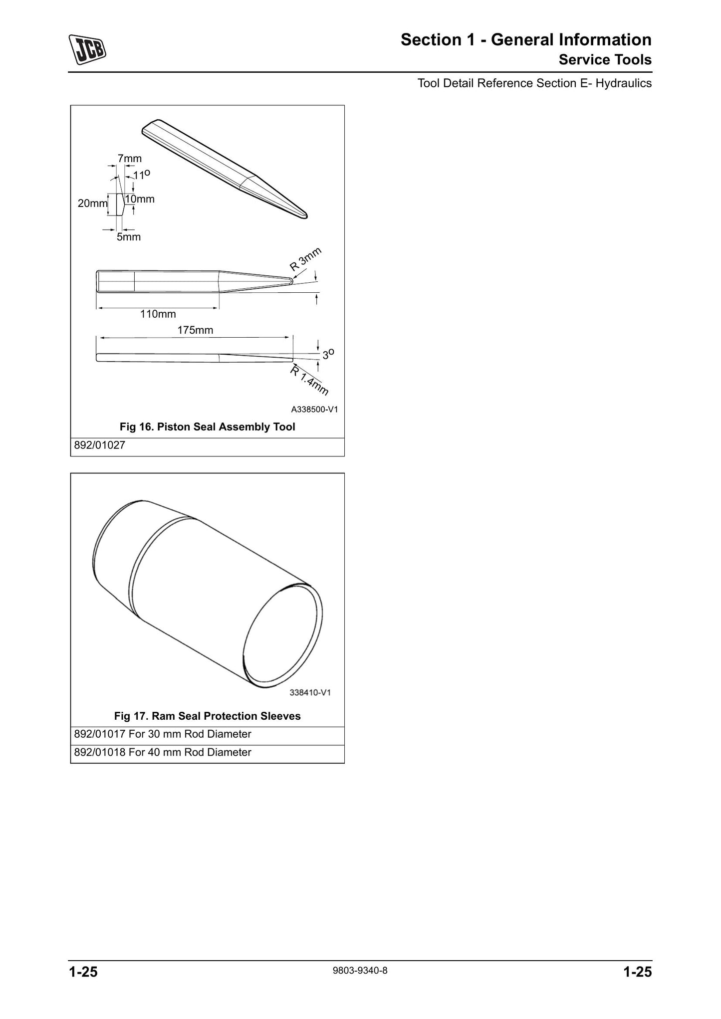 JCB Mini CX Mini CX 4x4 Mini Backhoe Loader Factory Workshop Service Manual 9803/9340-8