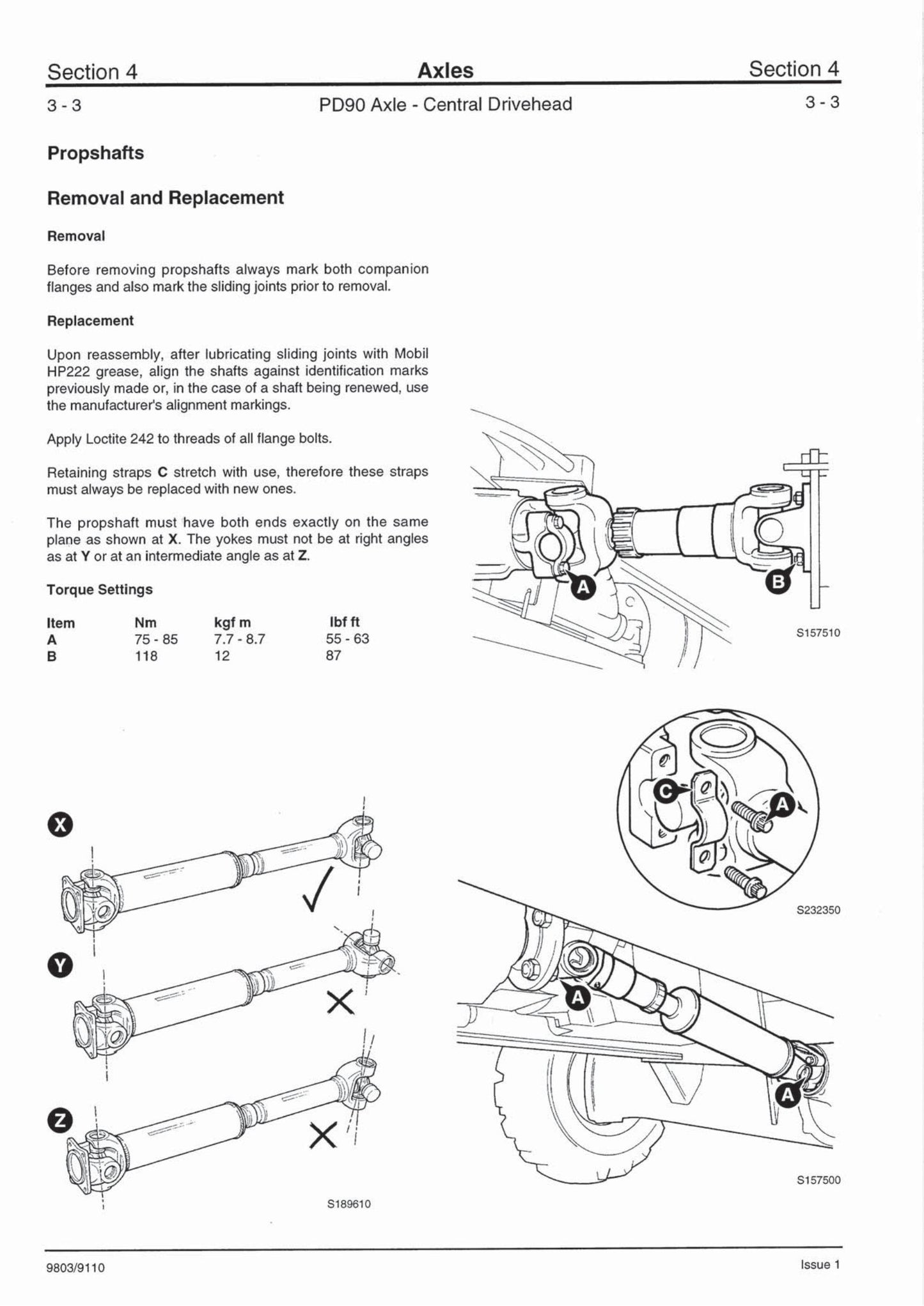 JCB PD90 Axle Factory Workshop Service Manual 9803/9110