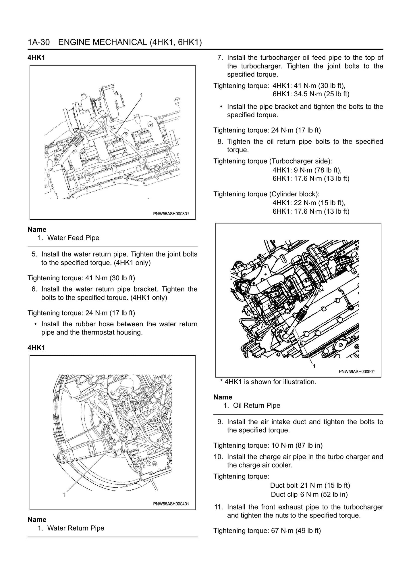 ISUZU 4HK1 6HK1 Engine Factory Workshop Service Manual 9806-3010