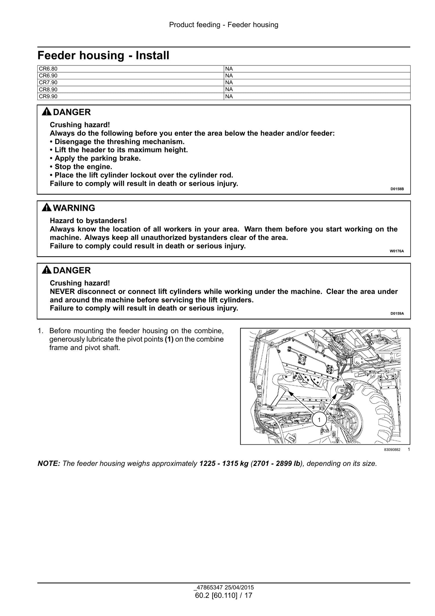New Holland CR6.80 CR6.90 CR7.90 CR8.90 CR9.90 Combine Factory Workshop Service Manual 47878222