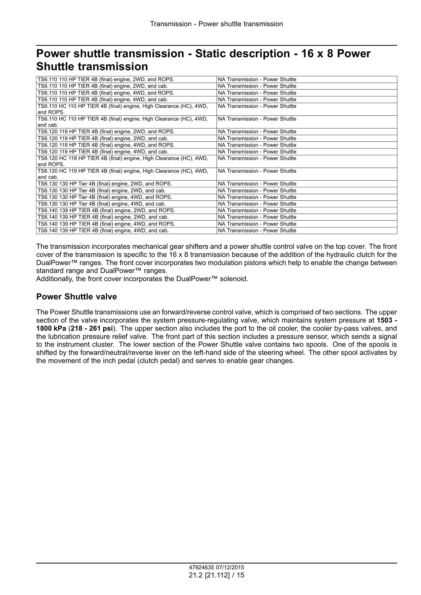 New Holland TS6.110 TS6.110 HC TS6.120 TS6.120 HC TS6.130 TS6.140 Tractor Factory Workshop Service Manual 47955983