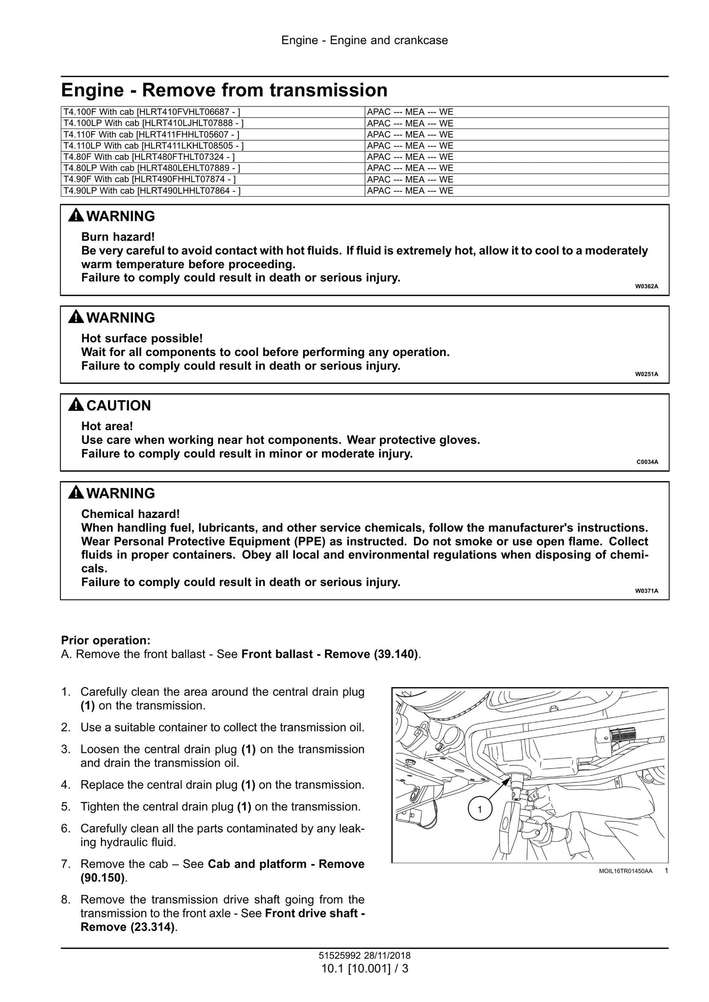 New Holland T4.80F T4.90F T4.100F T4.110F T4.80LP T4.90LP T4.100LP T4.110LP Tractor Factory Workshop Service Manual 51525992