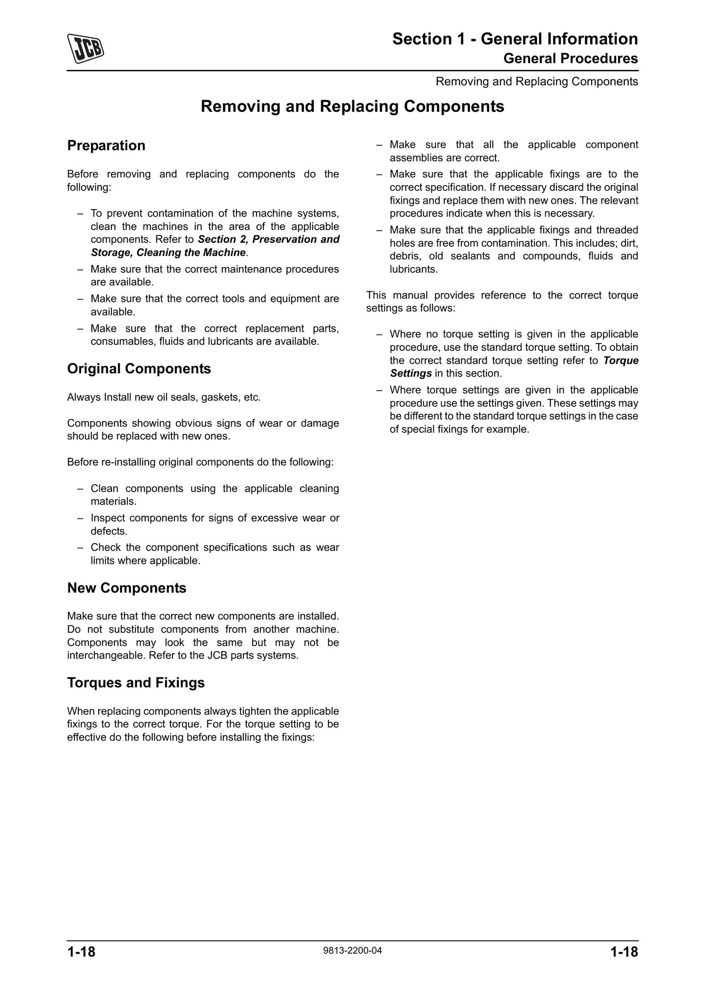 JCB JS100 Series Crawler Excavator Factory Workshop Service Manual 9813/2200-4