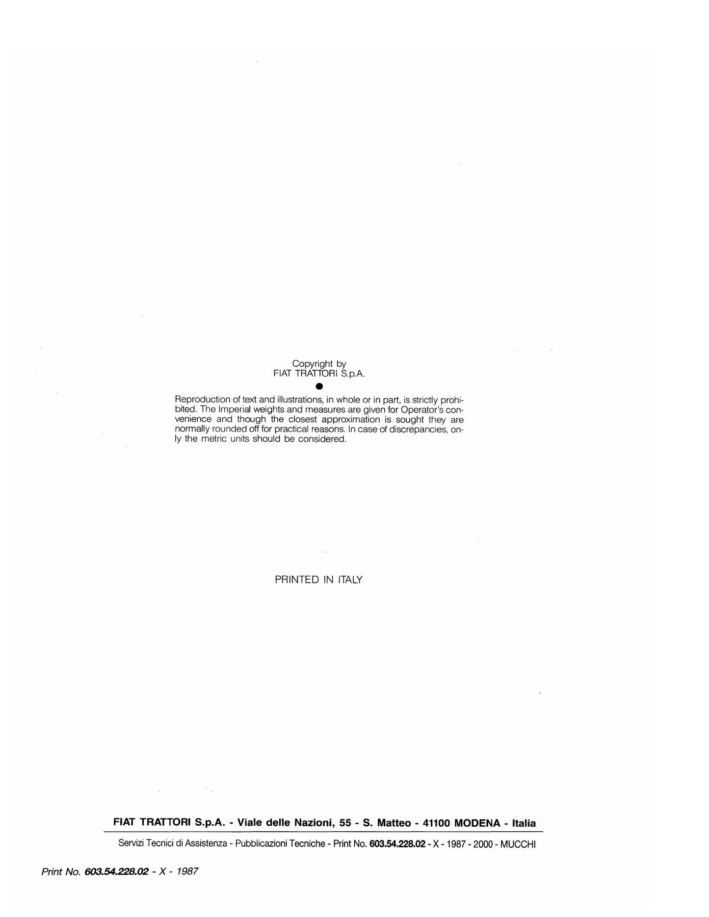 FIAT 55-66 55-66 DT 60-66 60-66 DT 65-66 65-66 DT 70-66 70-66 DT 80-66 80-66 DT Tractor Workshop Manual 06910069