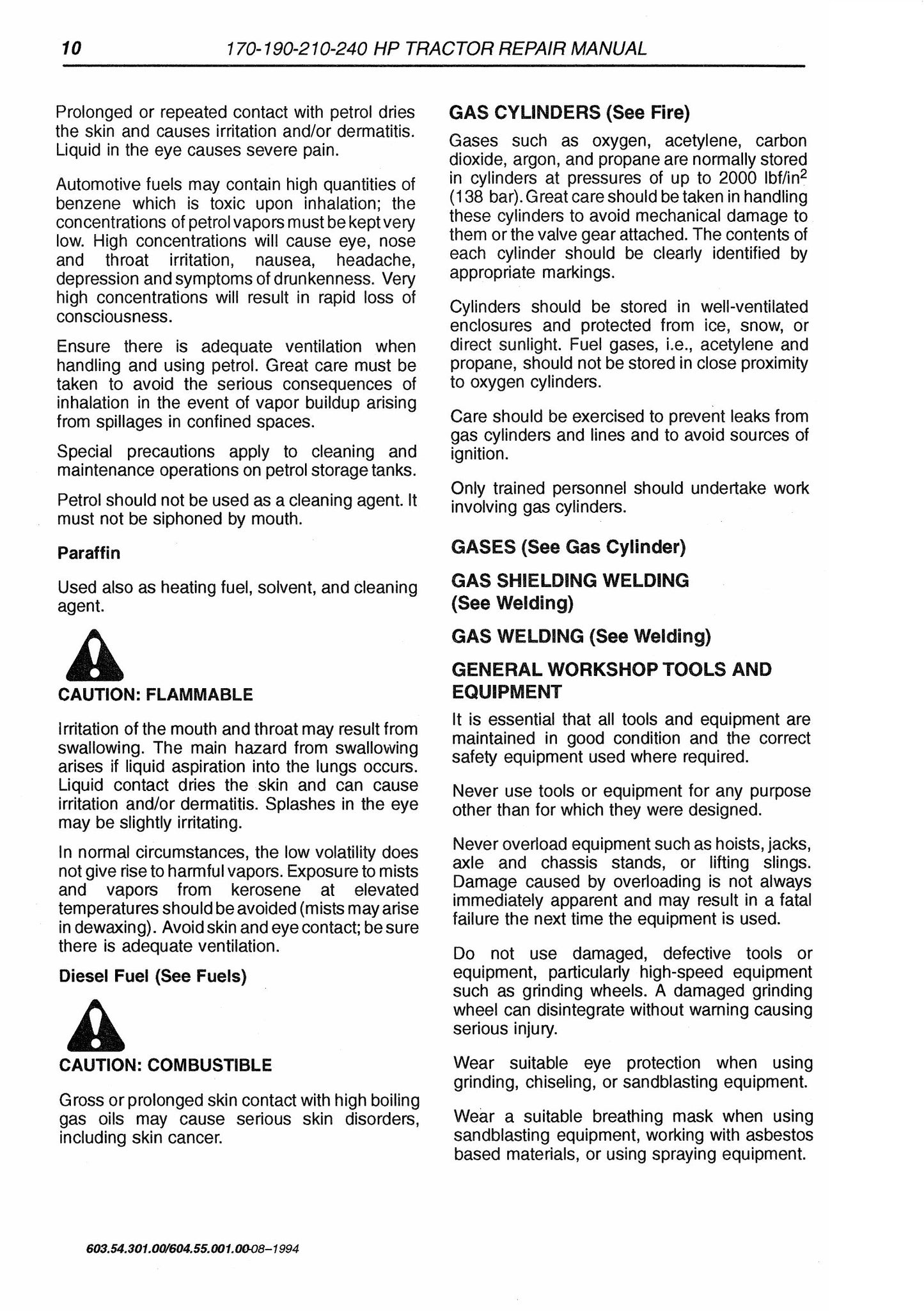 New Holland 170 190 210 240 Tractor Factory Workshop Repair Manual