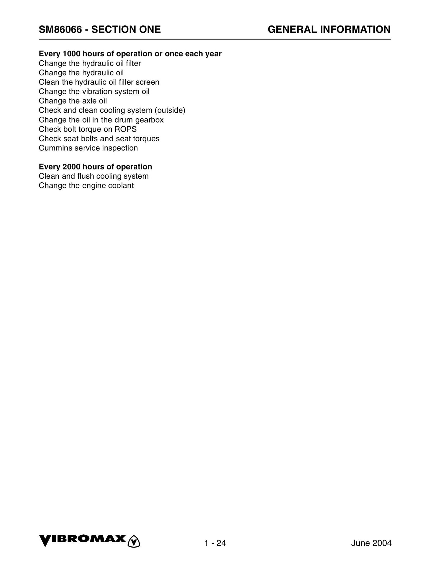 VIBROMAX VM 66 Single Drum Roller Factory Workshop Service Manual SM86066