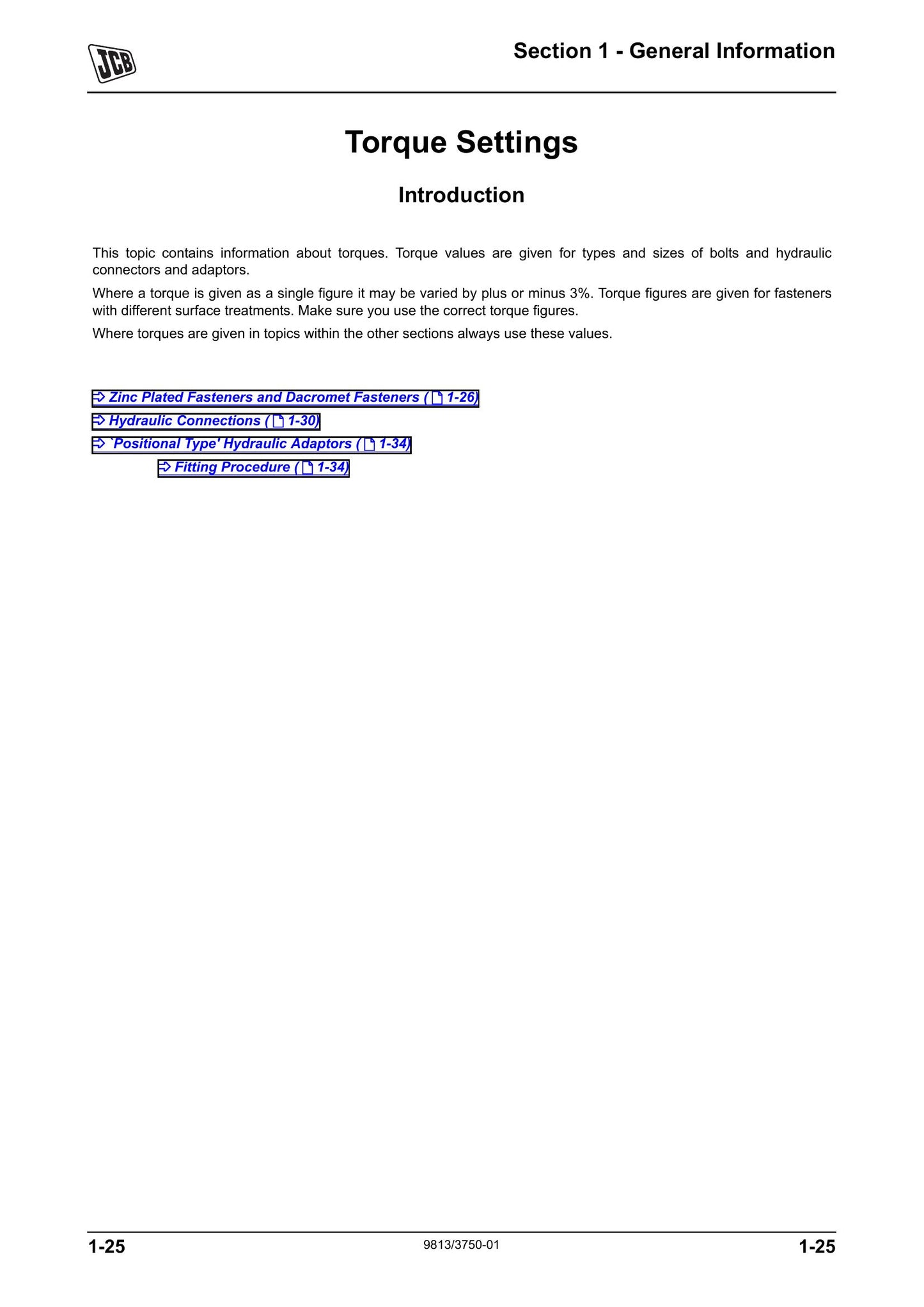 JCB JS85 Crawler Excavator Factory Workshop Service Manual 9813/3750-01
