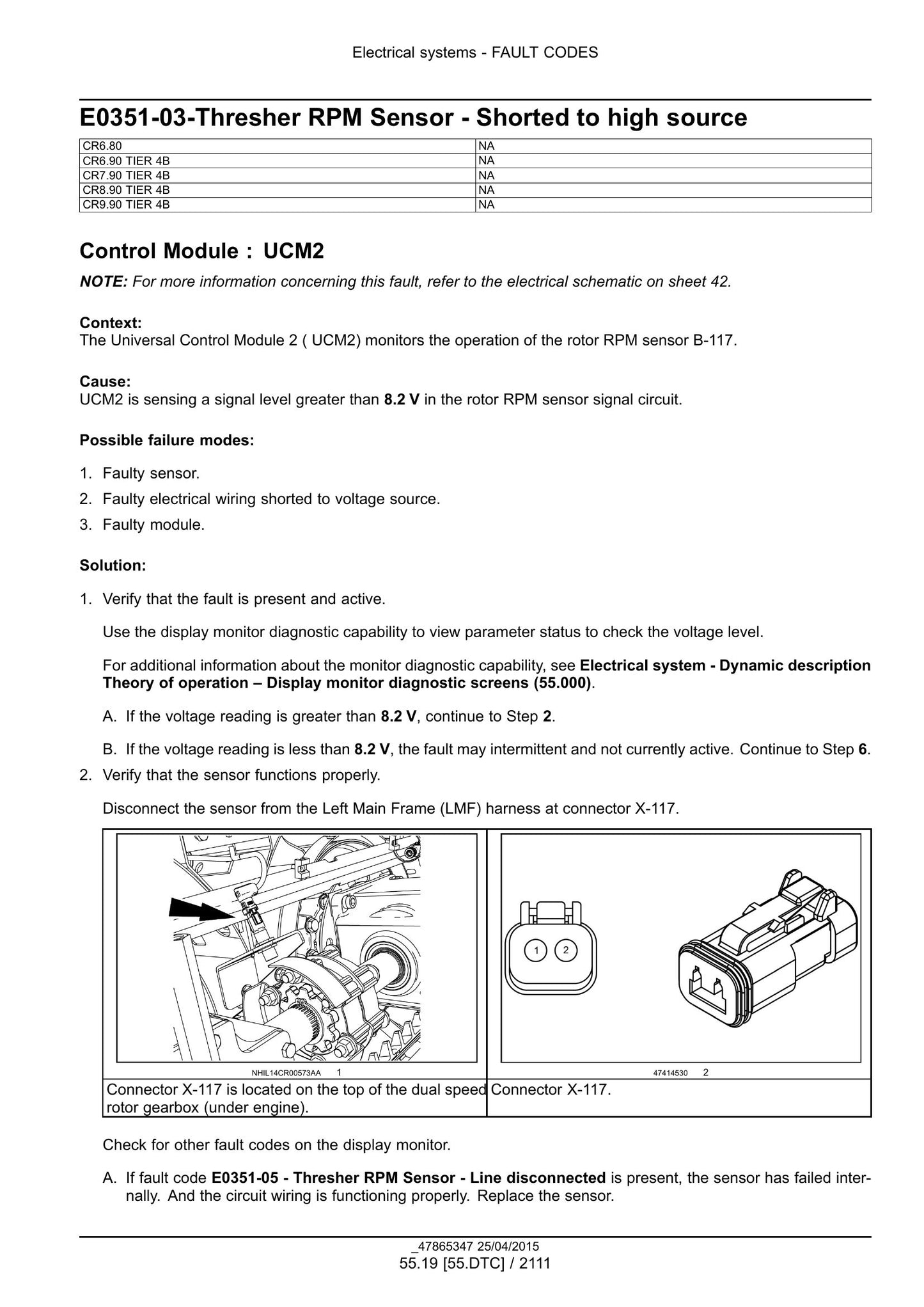 New Holland CR6.80 CR6.90 CR7.90 CR8.90 CR9.90 Combine Factory Workshop Service Manual 47878222
