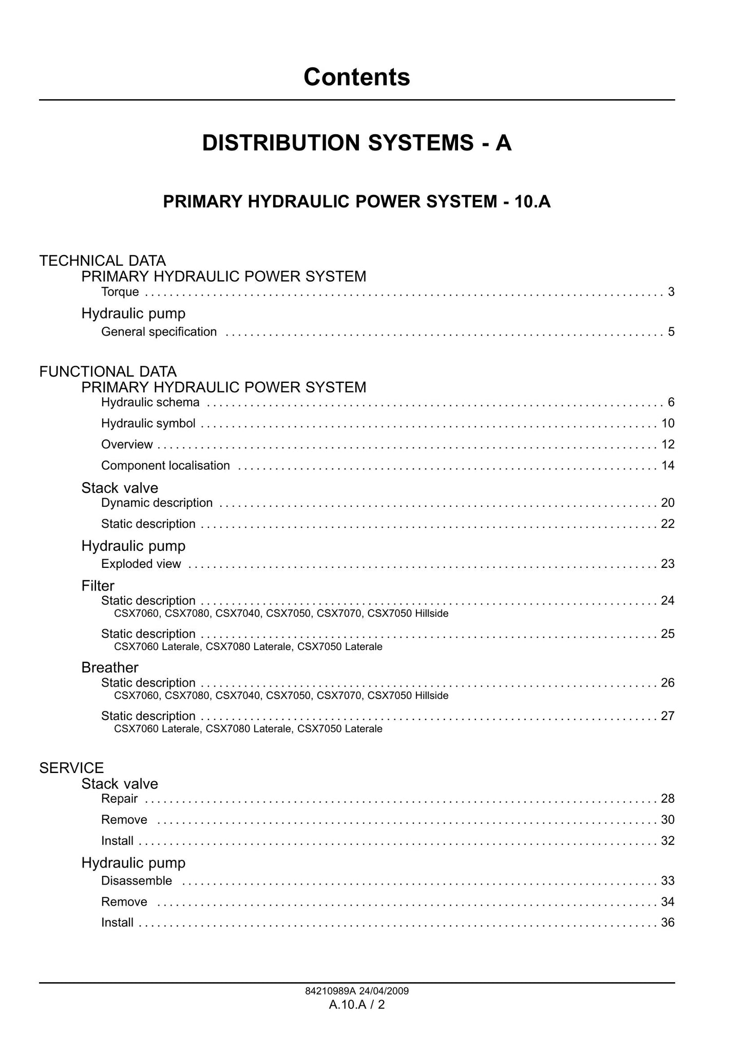 NEW HOLLAND CSX7000 Combine Harvester Factory Workshop Service Manual 84210989A